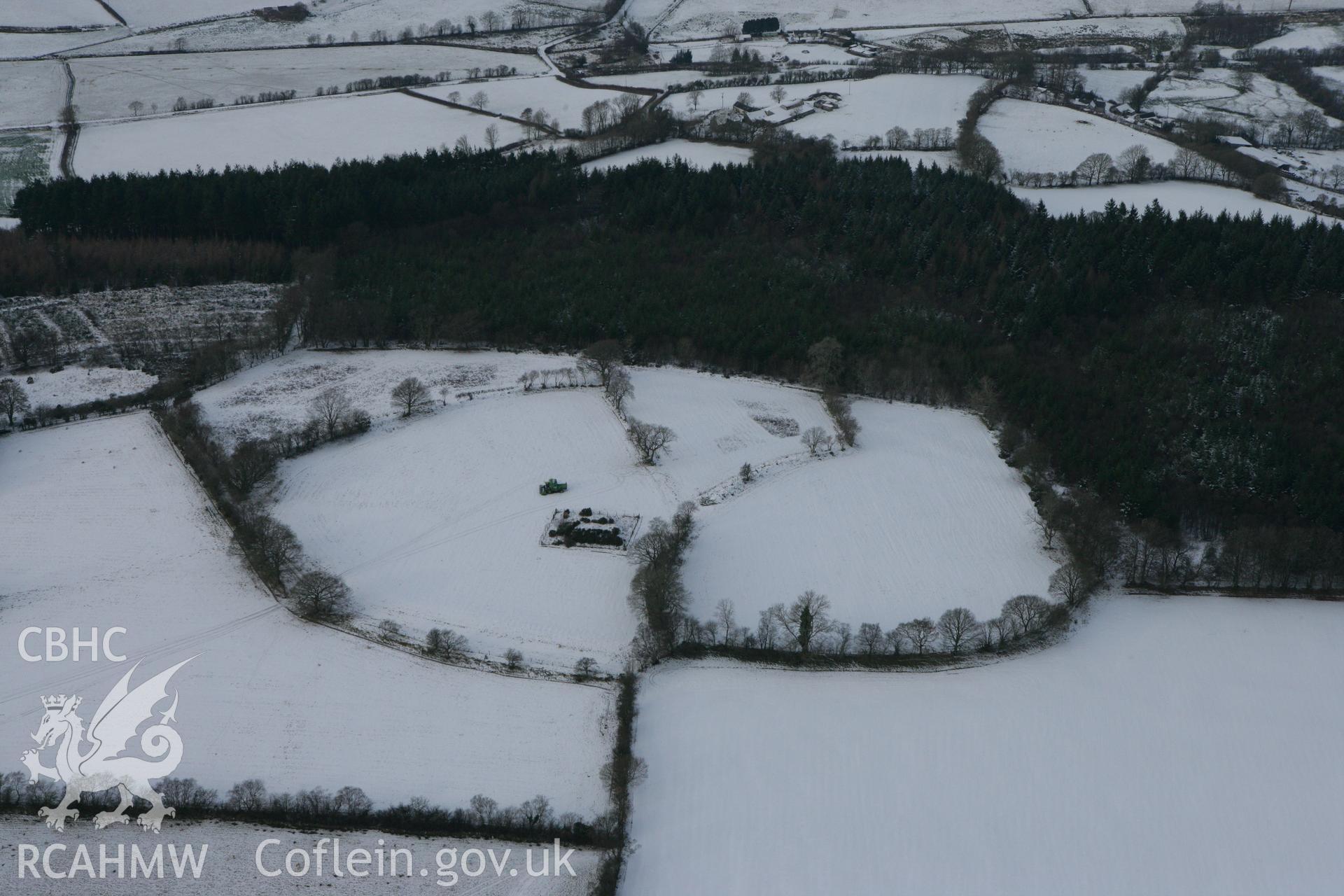 RCAHMW colour oblique photograph of Castell Goetre hillfort. Taken by Toby Driver on 02/12/2010.