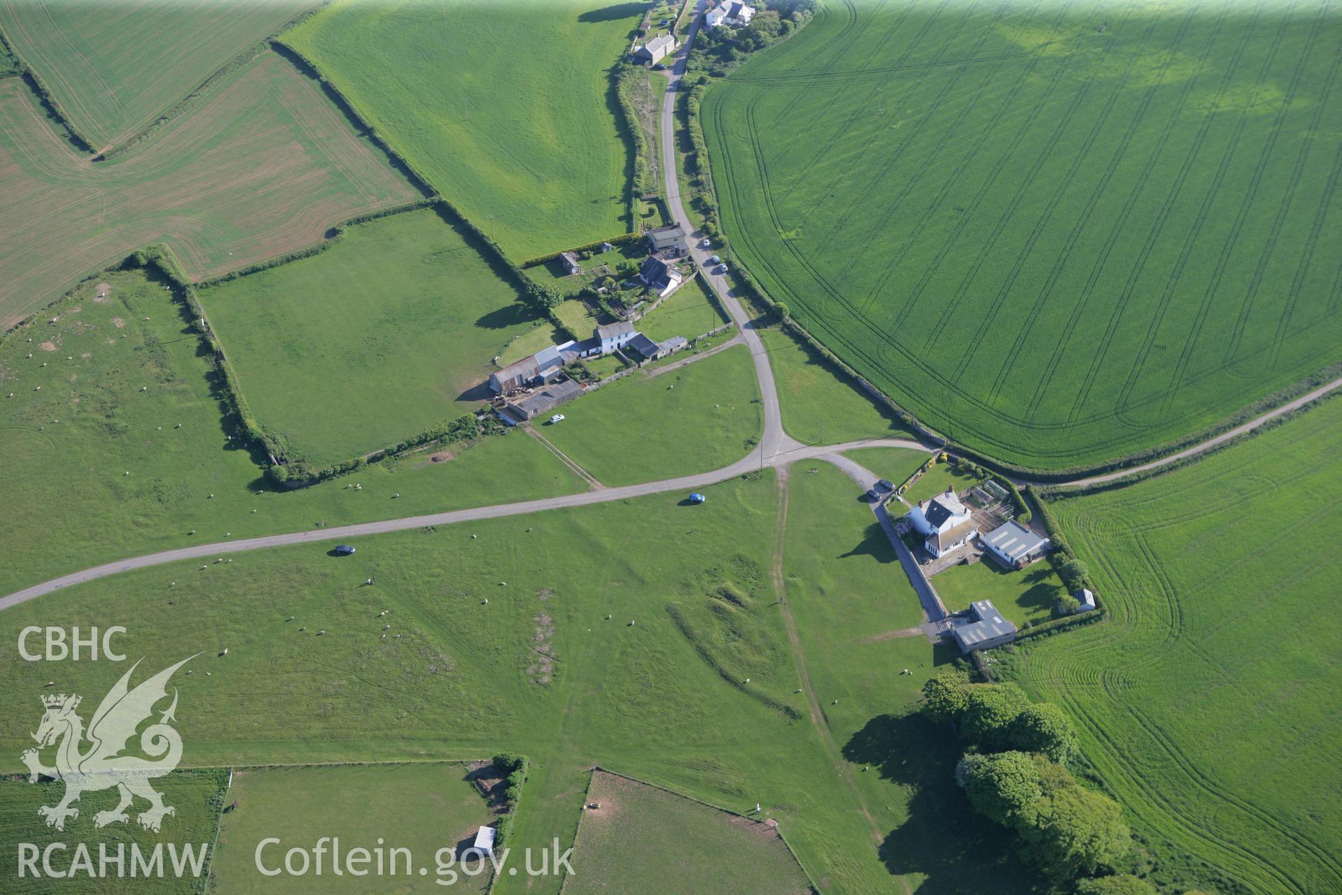 RCAHMW colour oblique photograph of Heol-y-mynydd Pillow Mounds. Taken by Toby Driver on 24/05/2010.