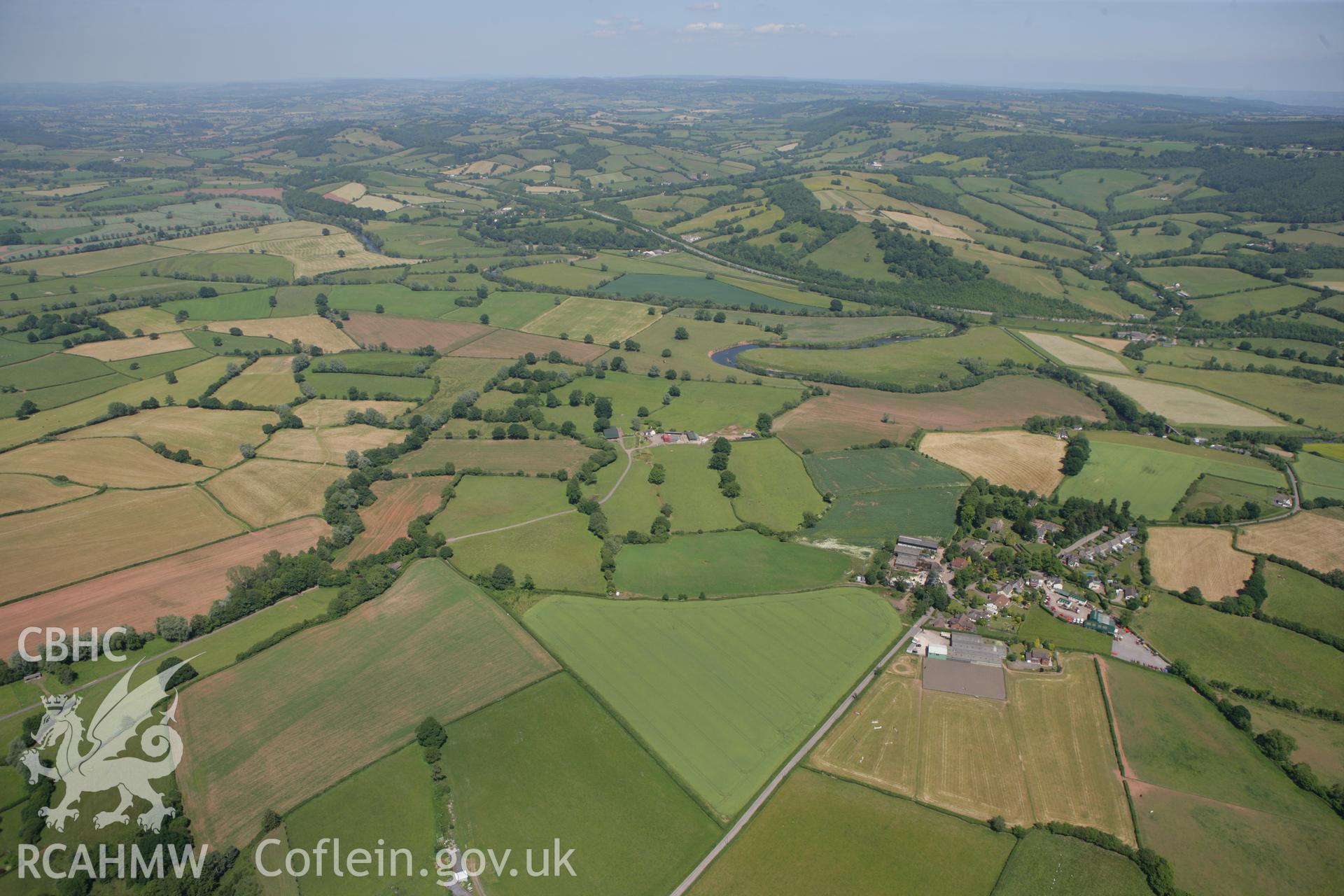 RCAHMW colour oblique photograph of Tredunnock village. Taken by Toby Driver on 21/06/2010.