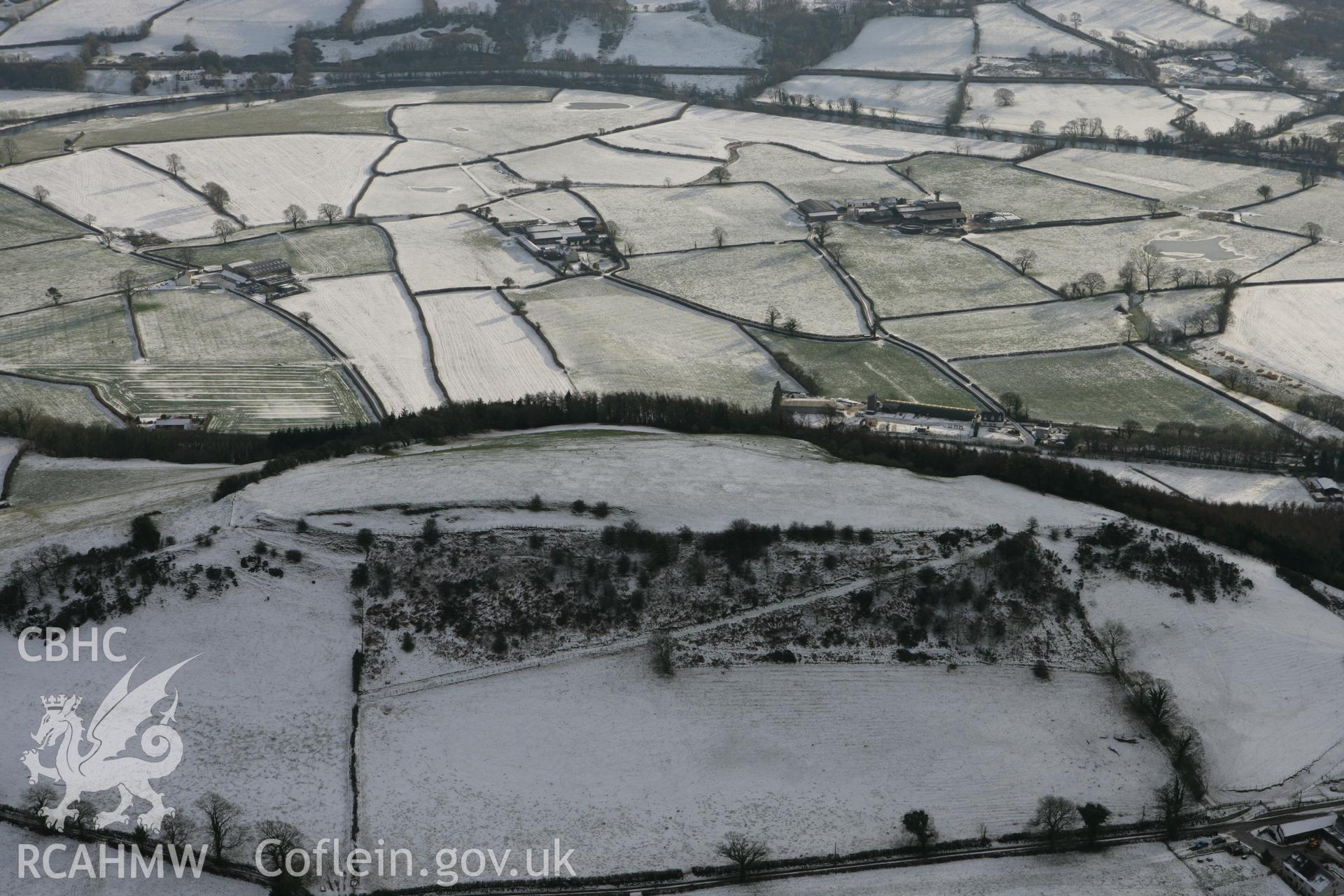 RCAHMW colour oblique photograph of Merlins Hill Hillfort. Taken by Toby Driver on 01/12/2010.