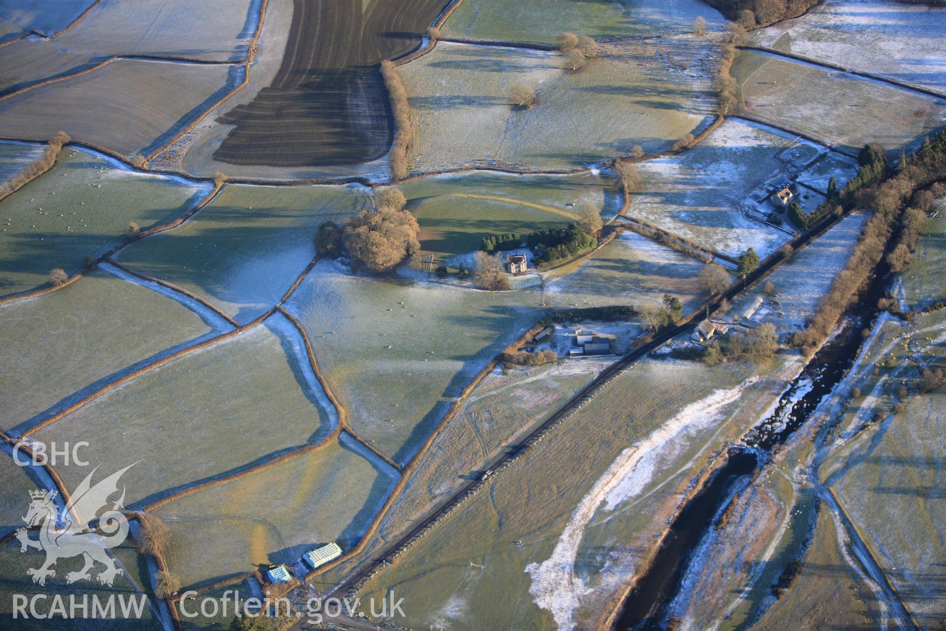 RCAHMW colour oblique photograph of Castell Meurig. Taken by Toby Driver on 08/12/2010.