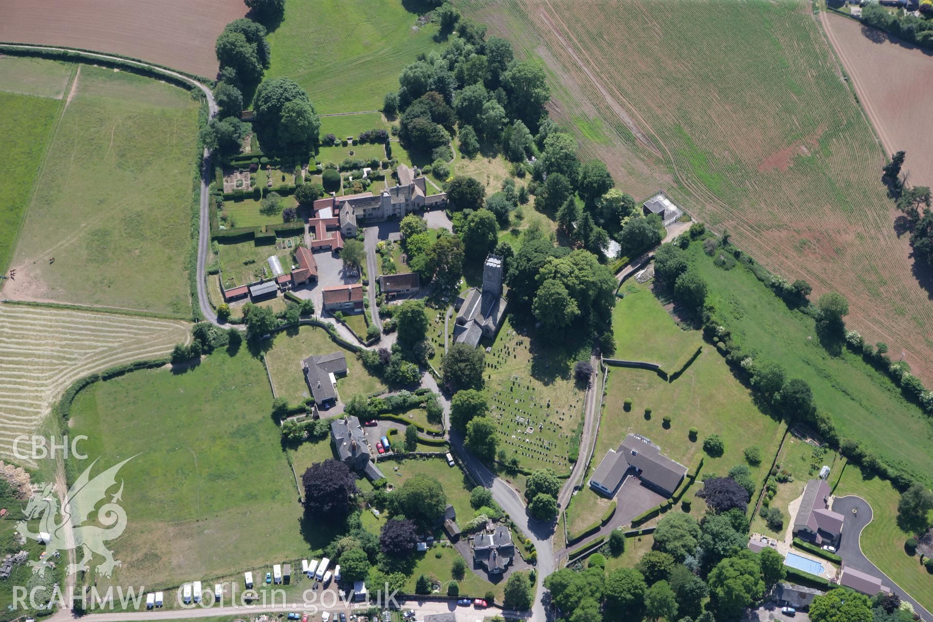 RCAHMW colour oblique photograph of St. Tewdric's Church, Mathern. Taken by Toby Driver on 21/06/2010.