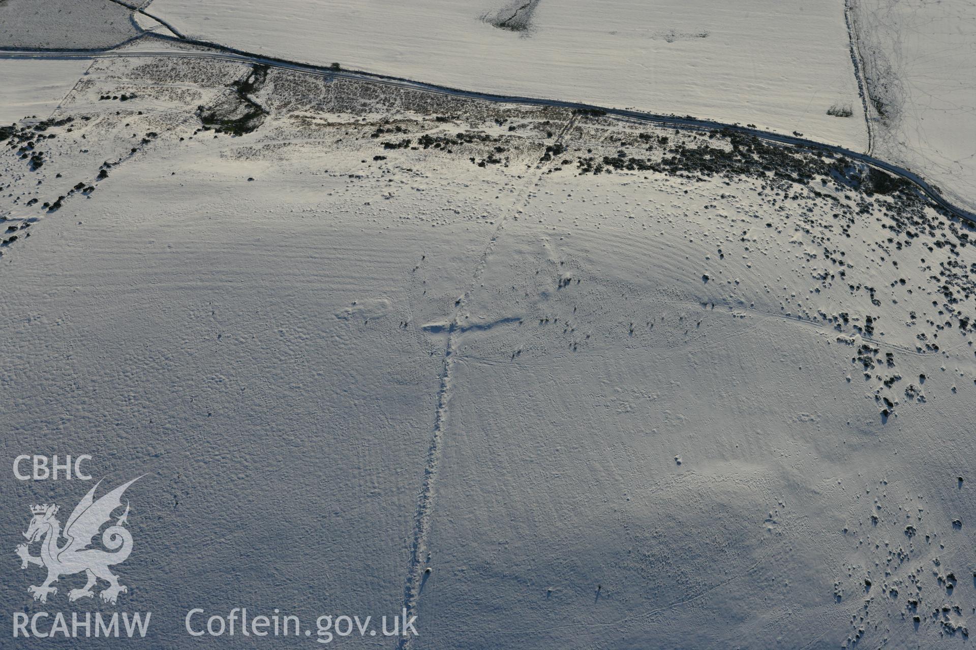 RCAHMW colour oblique photograph of Castell, Mynydd Morvil. Taken by Toby Driver on 01/12/2010.