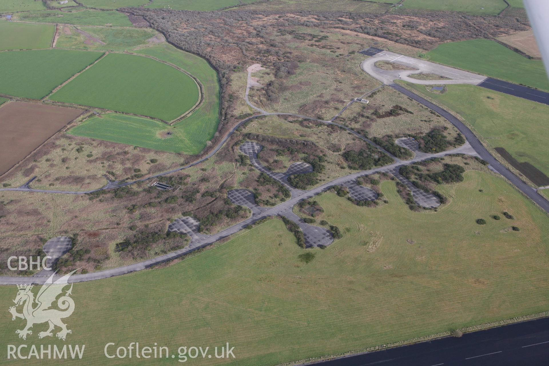 RCAHMW colour oblique photograph of Brawdy Airfield (disused). Taken by Toby Driver on 16/11/2010.