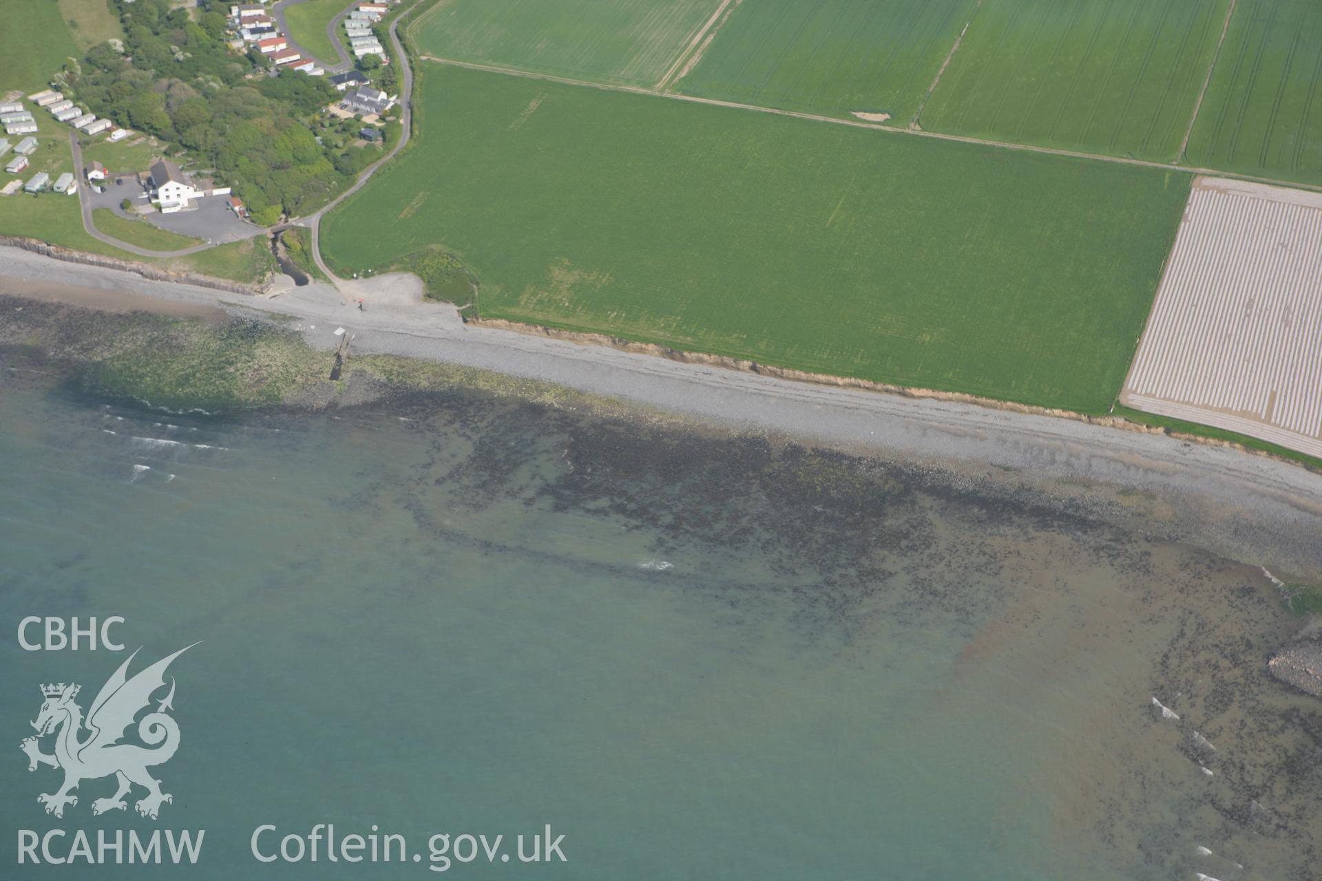 RCAHMW colour oblique photograph of Fsh trap at Felinmor, Llanon. Taken by Toby Driver on 25/05/2010.