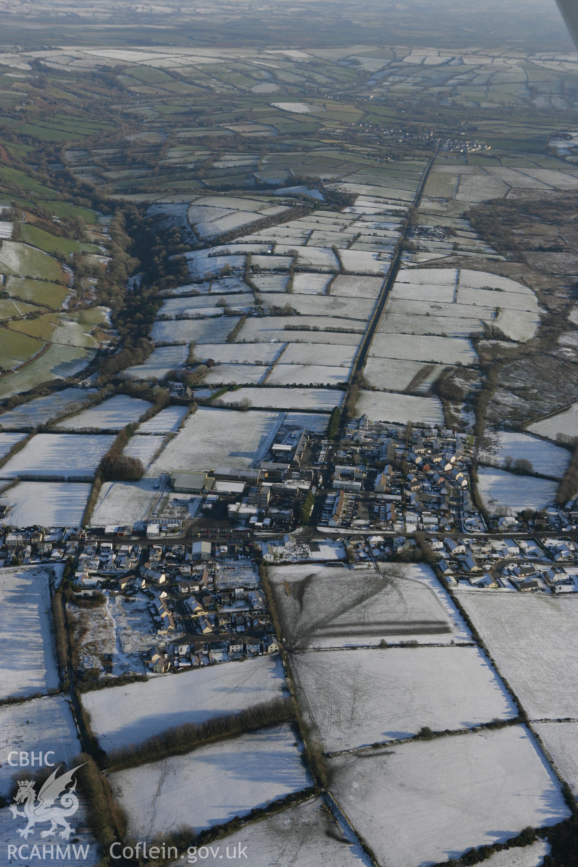 RCAHMW colour oblique photograph of Crymych, village. Taken by Toby Driver on 01/12/2010.