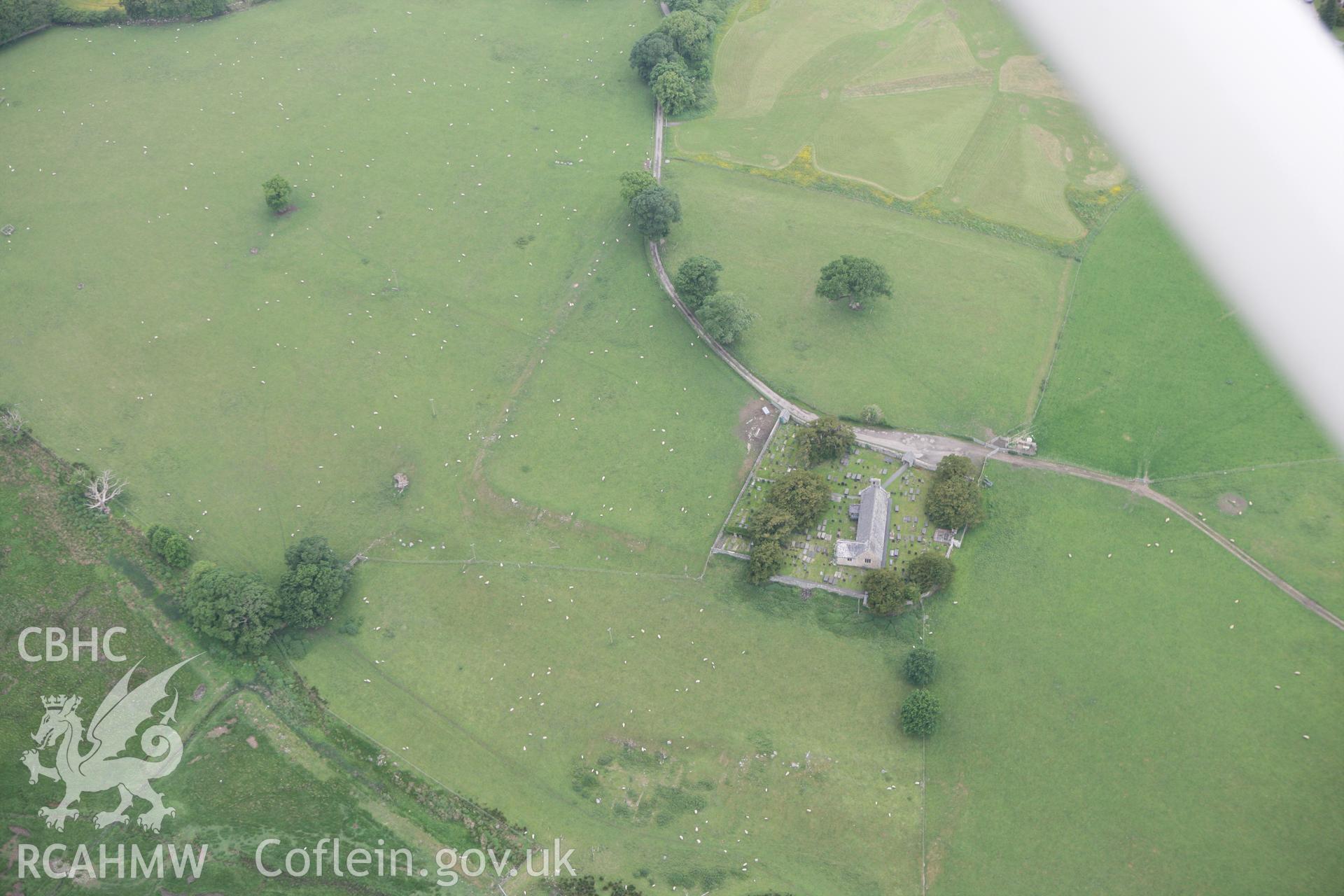 RCAHMW colour oblique photograph of Kanovium Roman fort, Caerhun. Taken by Toby Driver on 10/06/2010.