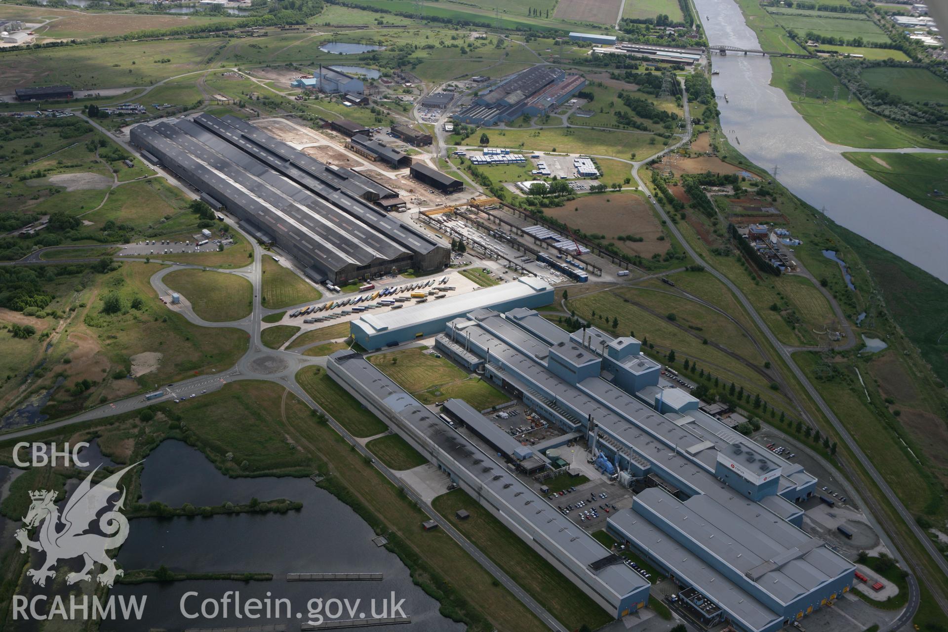 RCAHMW colour oblique photograph of Shotton Steel Works, Connah's Quay. Taken by Toby Driver on 27/05/2010.