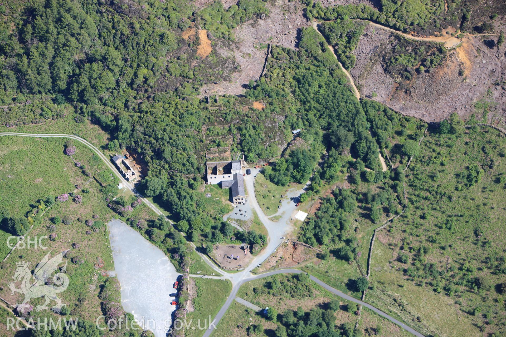 RCAHMW colour oblique photograph of Sygun Copper Mine buildings, Beddgelert. Taken by Toby Driver on 16/06/2010.