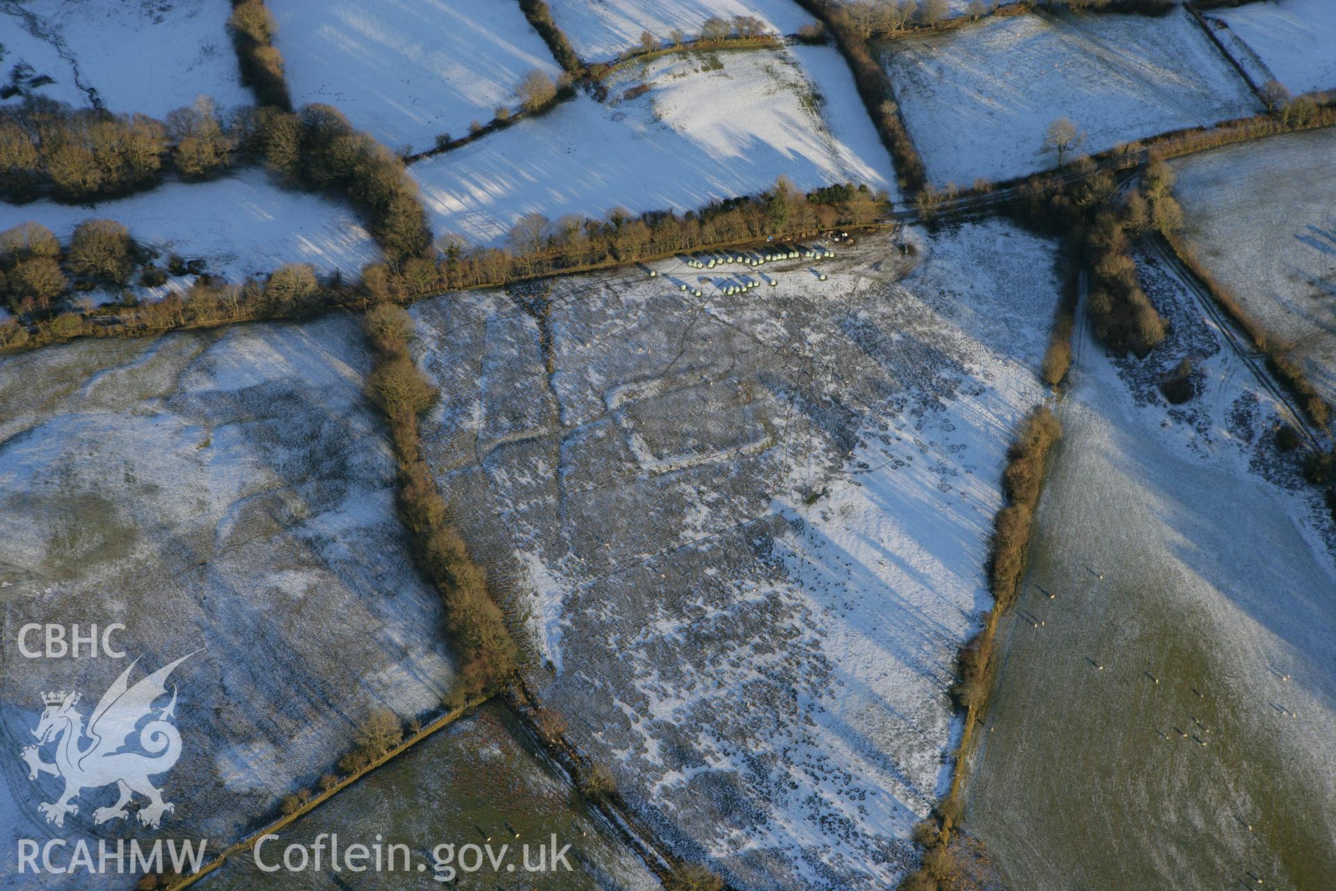 RCAHMW colour oblique photograph of Hafod-Fawr Roman camp. Taken by Toby Driver on 08/12/2010.