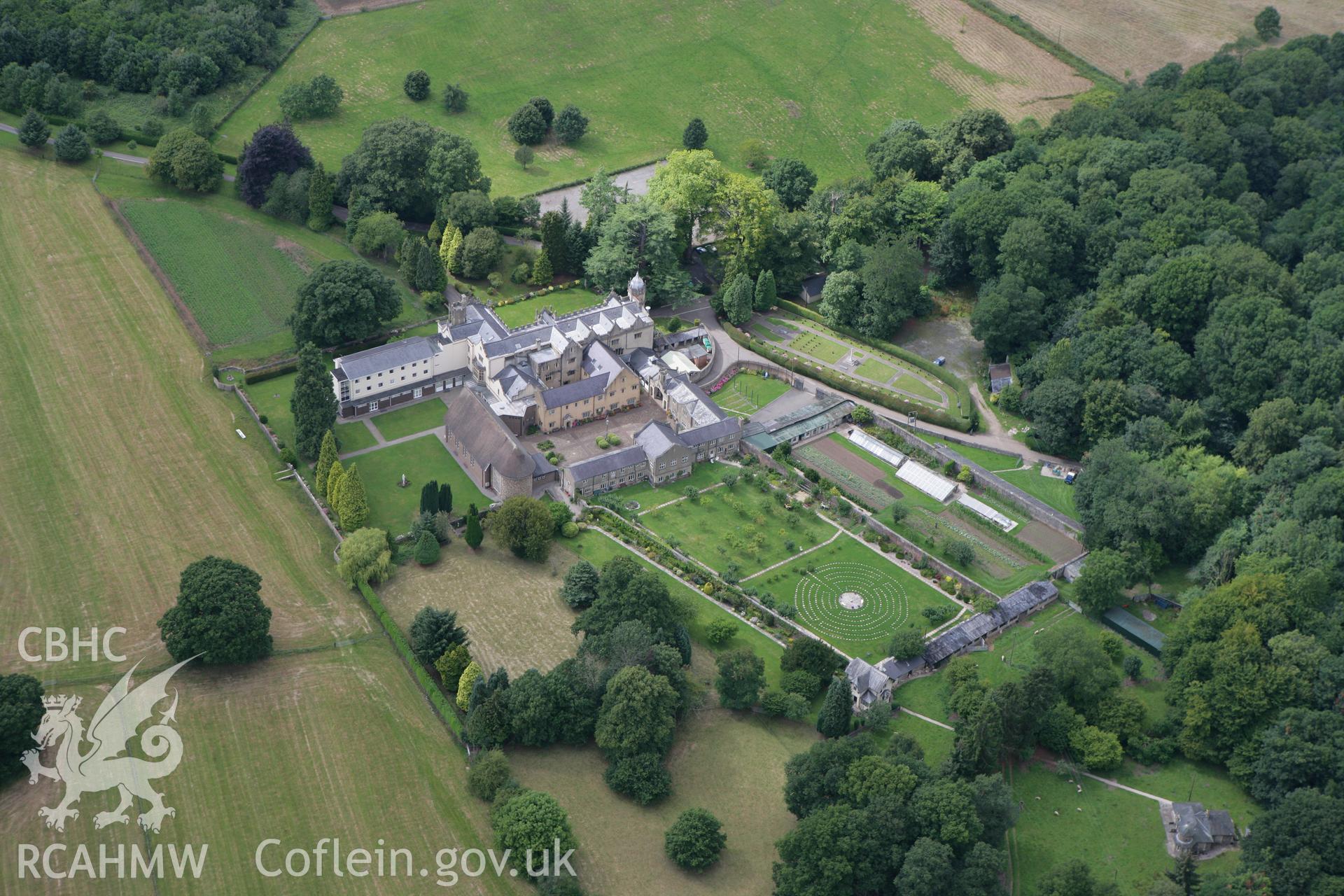 RCAHMW colour oblique photograph of Llantarnam Abbey and Gardens, Cwmbran. Taken by Toby Driver on 29/07/2010.