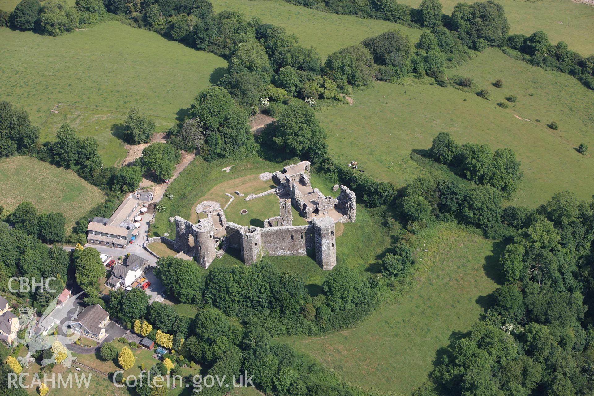 RCAHMW colour oblique photograph of Llawhaden Castle. Taken by Toby Driver on 22/06/2010.