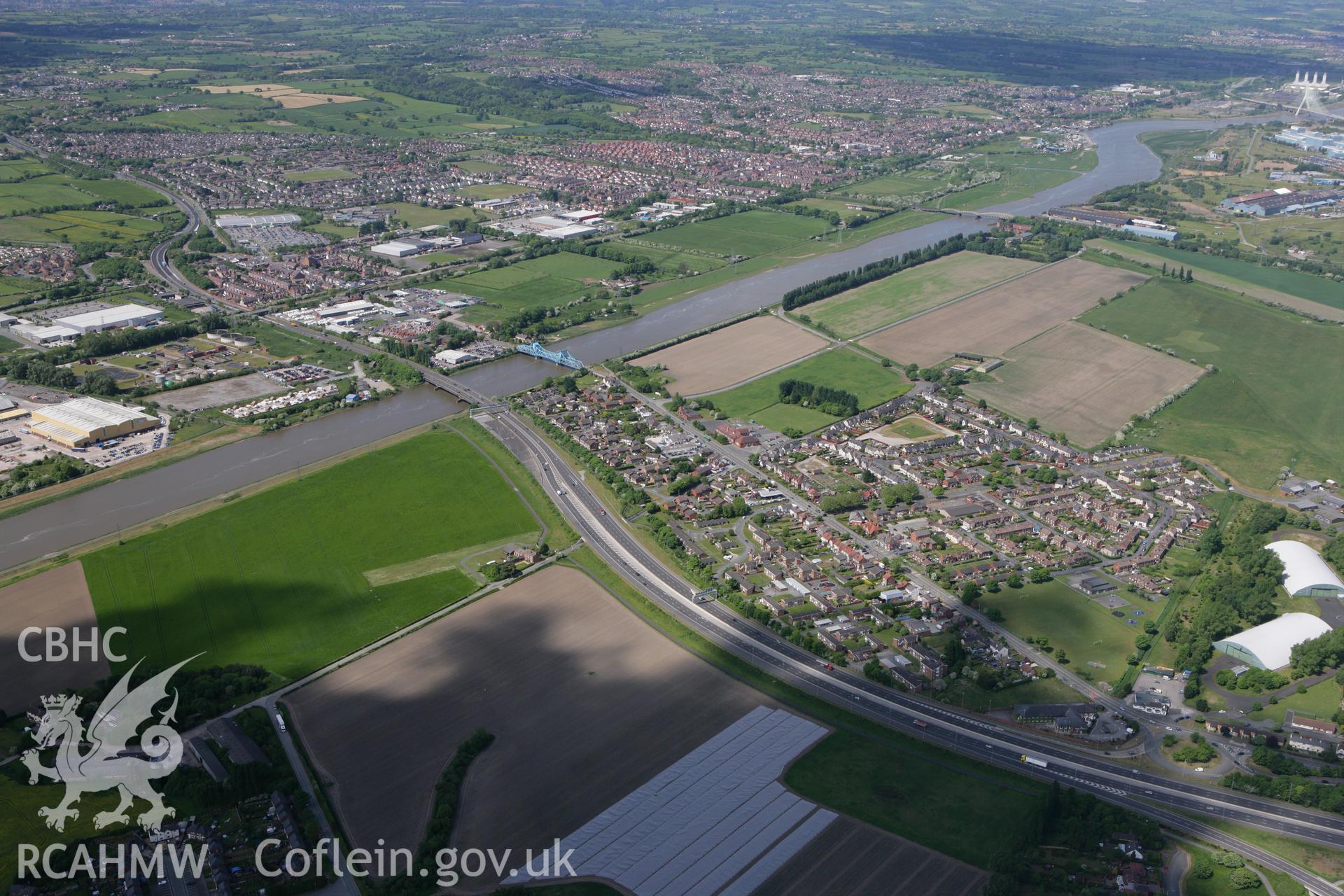 RCAHMW colour oblique photograph of Sealand Garden City, Sealand. Taken by Toby Driver on 27/05/2010.