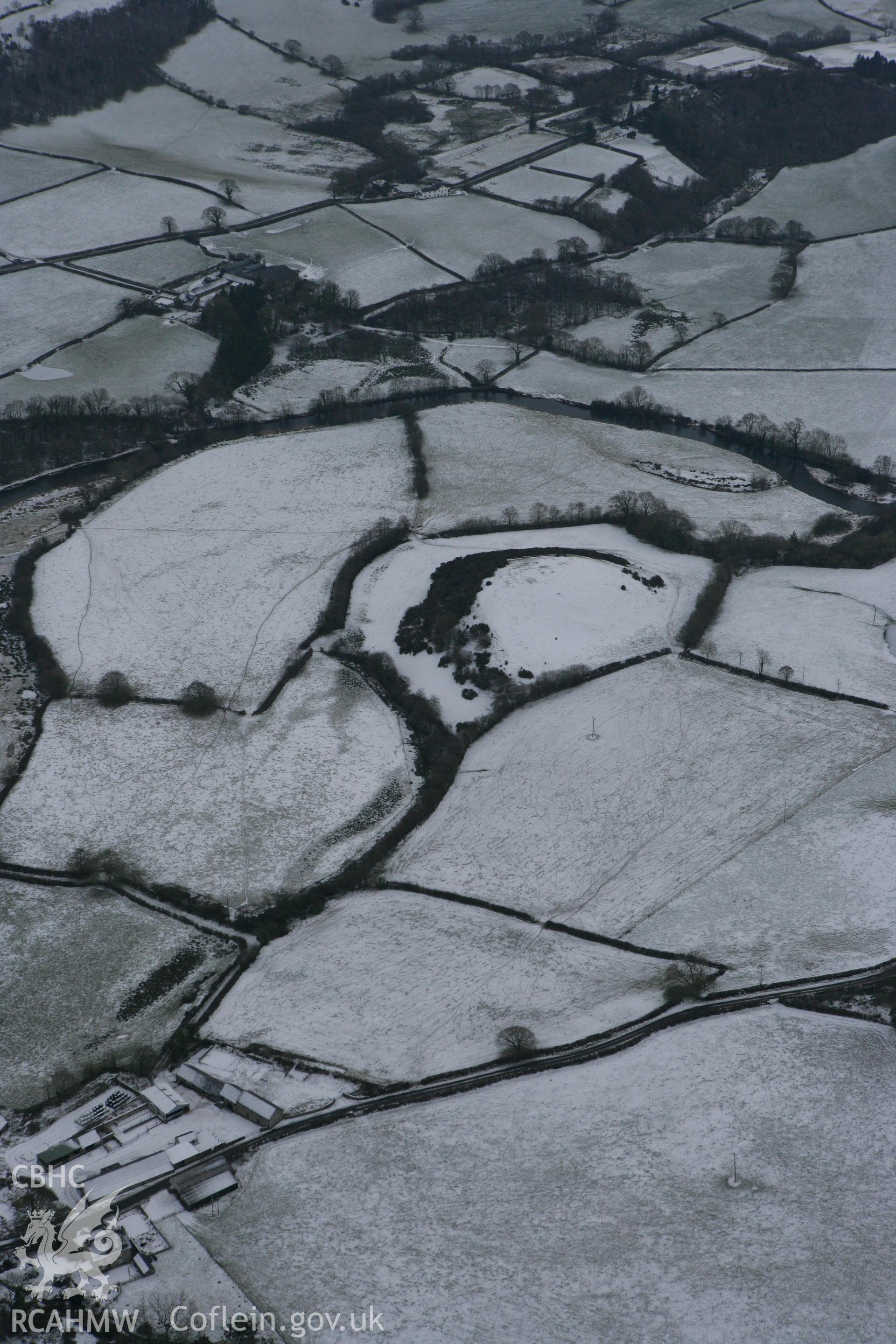 RCAHMW colour oblique photograph of Crug-y-chwil, possible location of defended enclosure. Taken by Toby Driver on 02/12/2010.