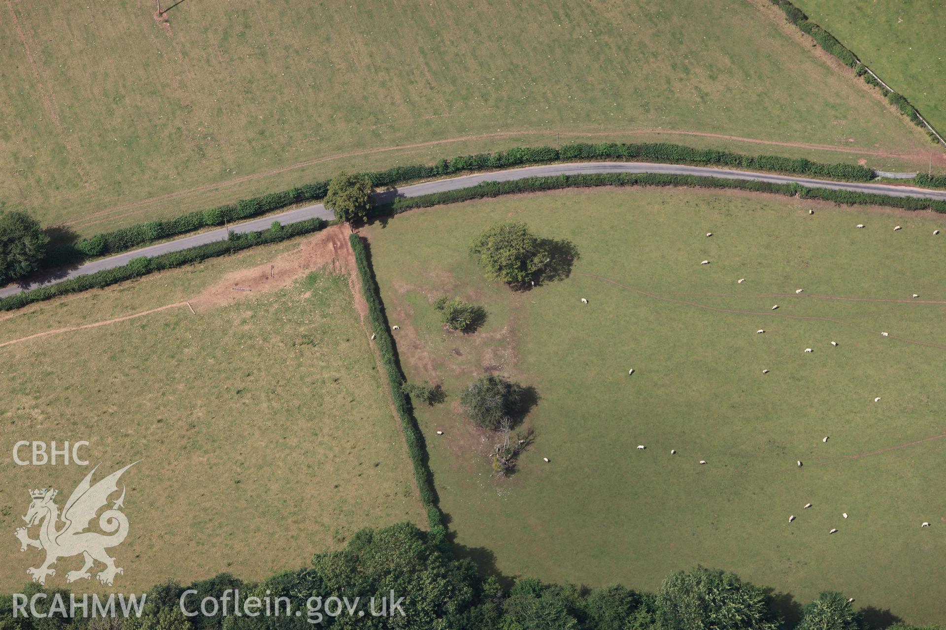 RCAHMW colour oblique photograph of Little Lodge Long Barrow. Taken by Toby Driver on 21/07/2010.