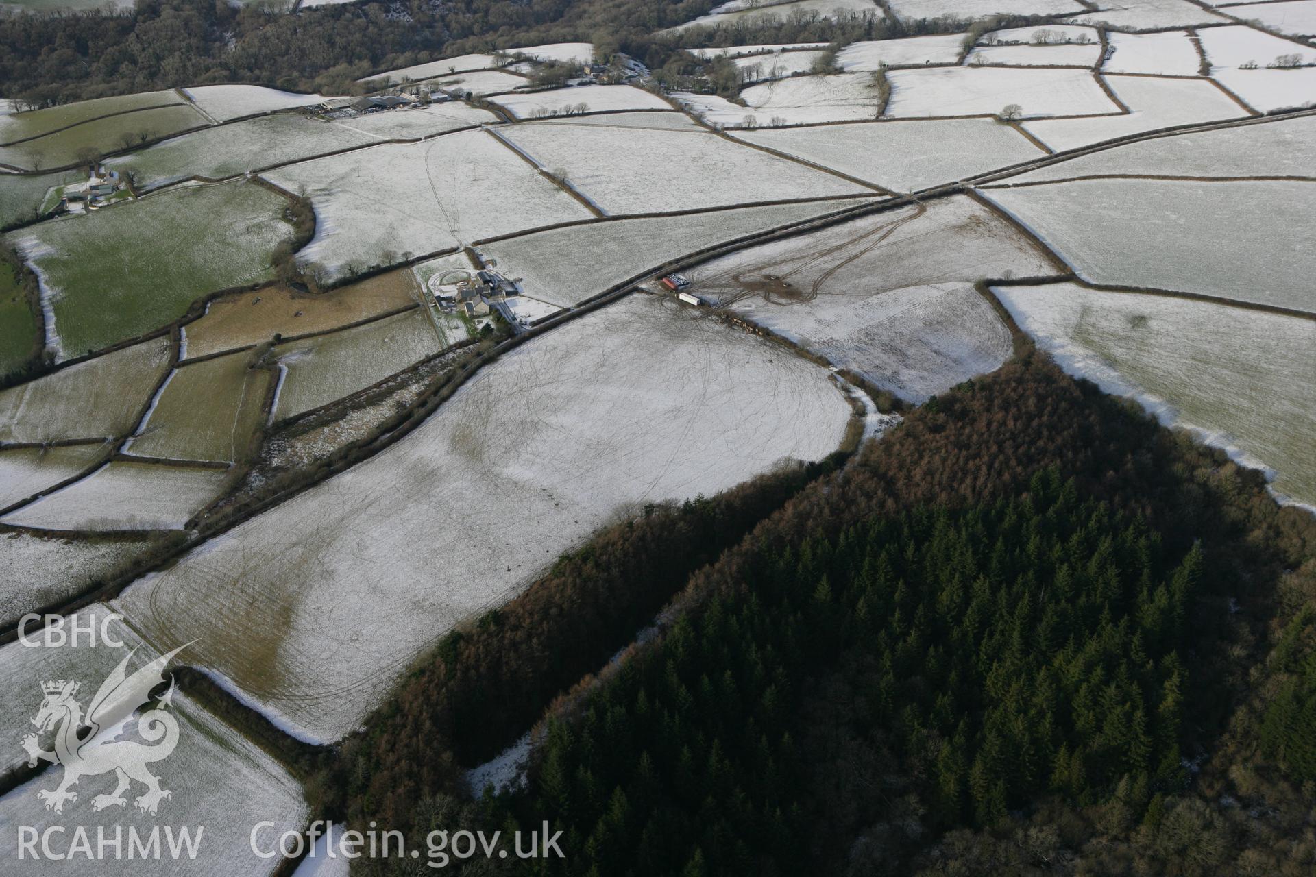 RCAHMW colour oblique photograph of Gelli Diogyn hillfort. Taken by Toby Driver on 02/12/2010.