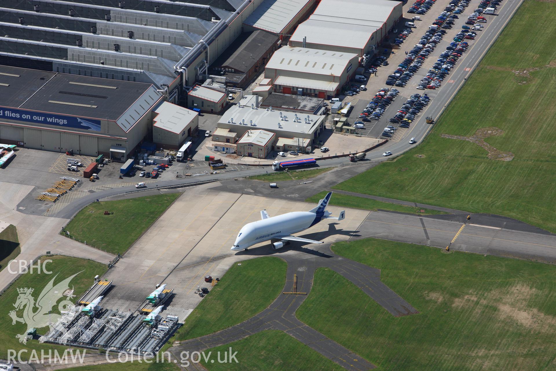 RCAHMW colour oblique photograph of Harwarden Aircraft factory. Taken by Toby Driver on 27/05/2010.