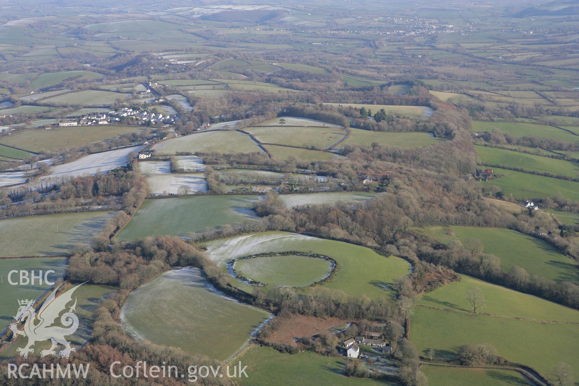 RCAHMW colour oblique photograph of Caerau Gaer. Taken by Toby Driver on 01/12/2010.