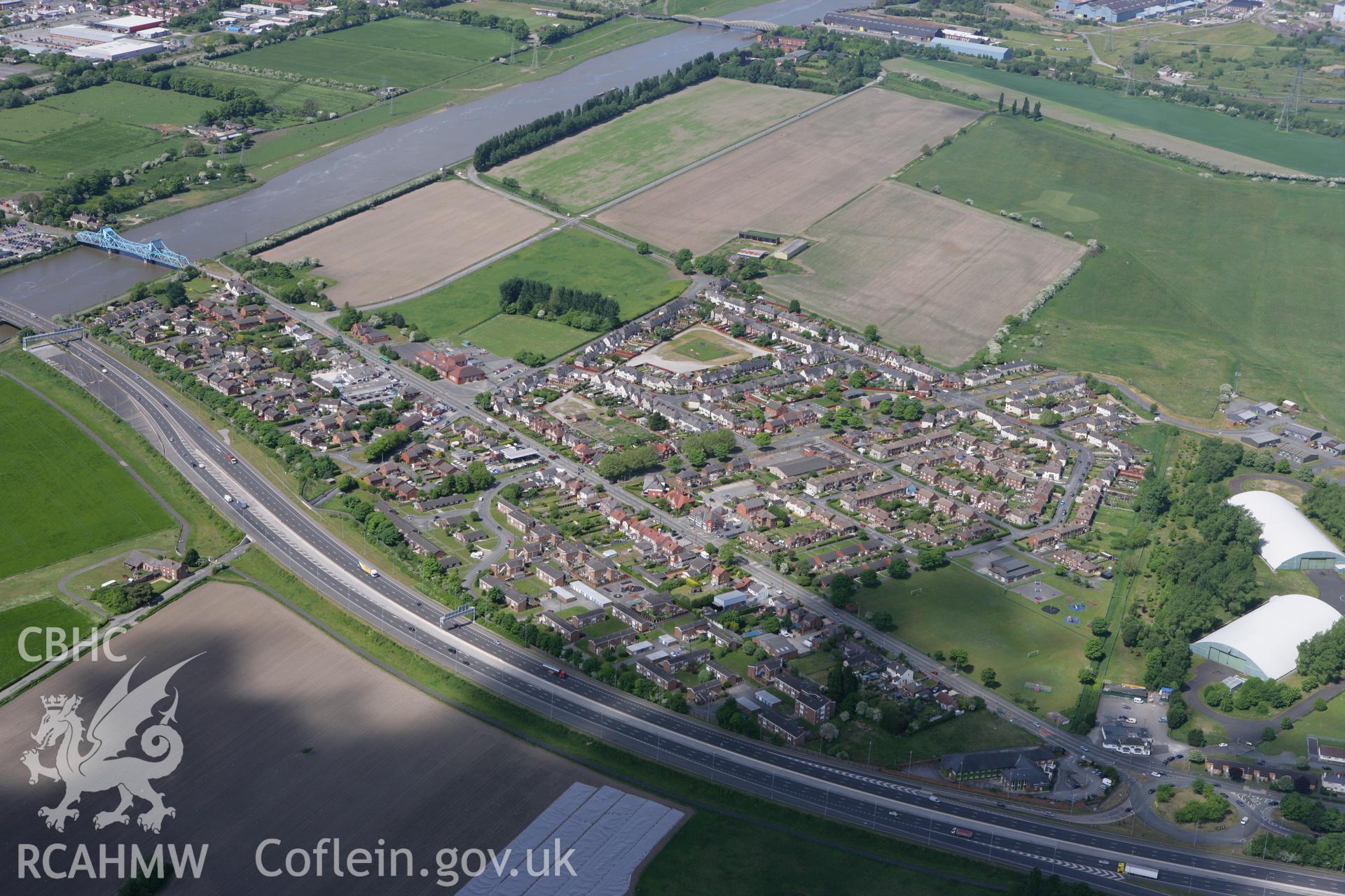 RCAHMW colour oblique photograph of Sealand Garden City, Sealand. Taken by Toby Driver on 27/05/2010.