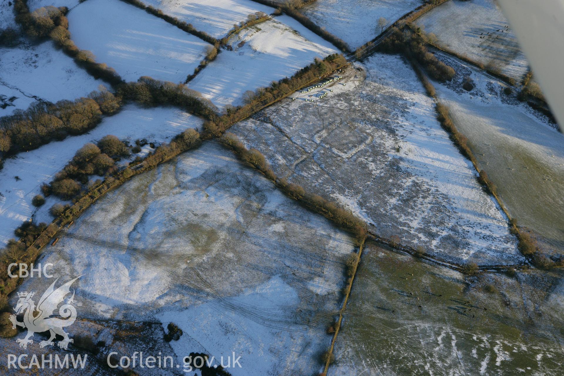 RCAHMW colour oblique photograph of Hafod-Fawr Roman camp. Taken by Toby Driver on 08/12/2010.