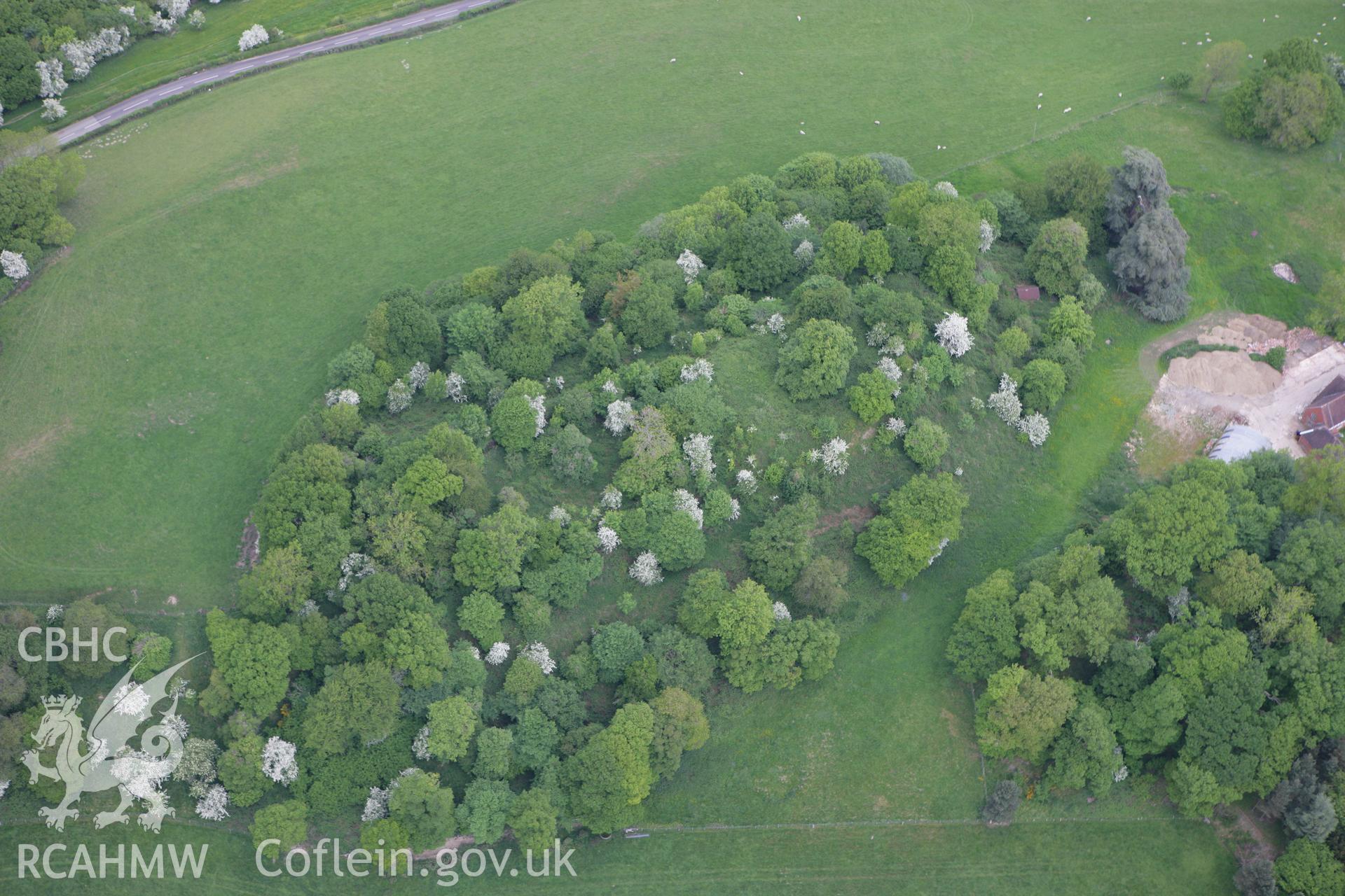 RCAHMW colour oblique photograph of Cefn Bryntalch Castle. Taken by Toby Driver on 27/05/2010.