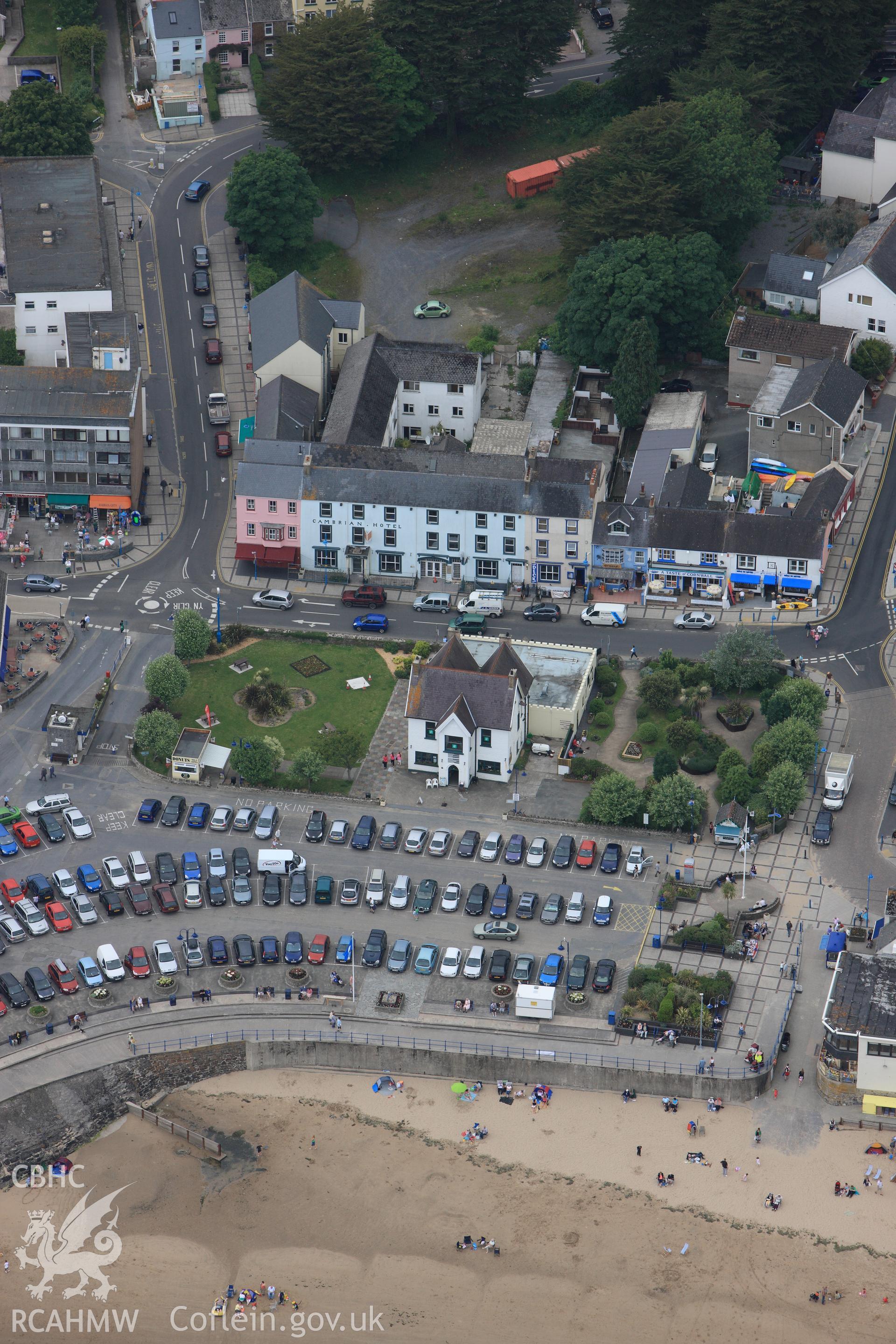 RCAHMW colour oblique photograph of Saundersfoot Tourist Information Centre (Bonville's Court Colliery Office). Taken by Toby Driver on 11/06/2010.