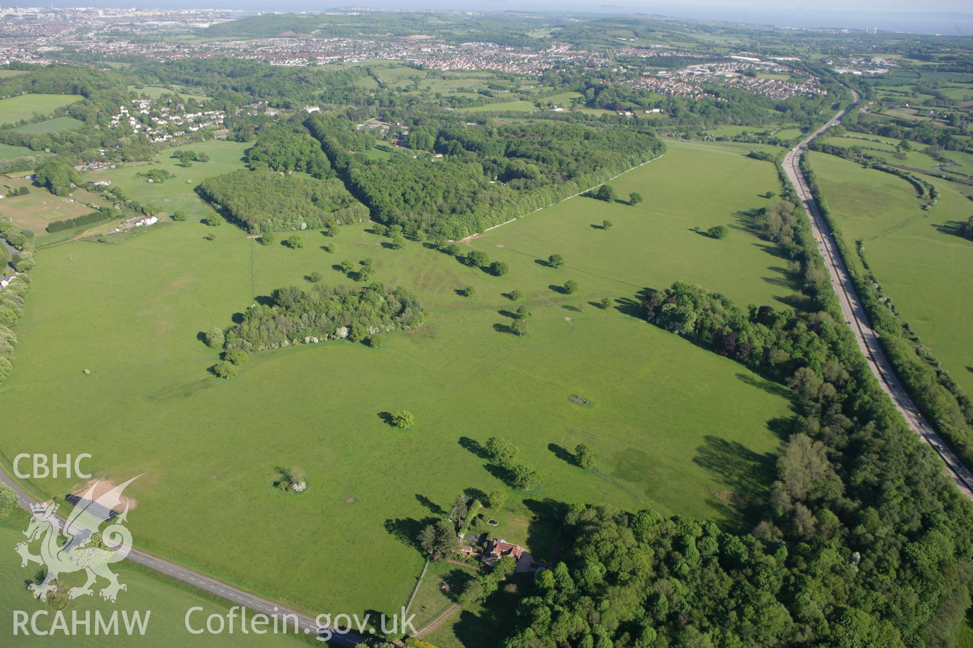 RCAHMW colour oblique photograph of Tregochas, earthworks of field systems. Taken by Toby Driver on 24/05/2010.