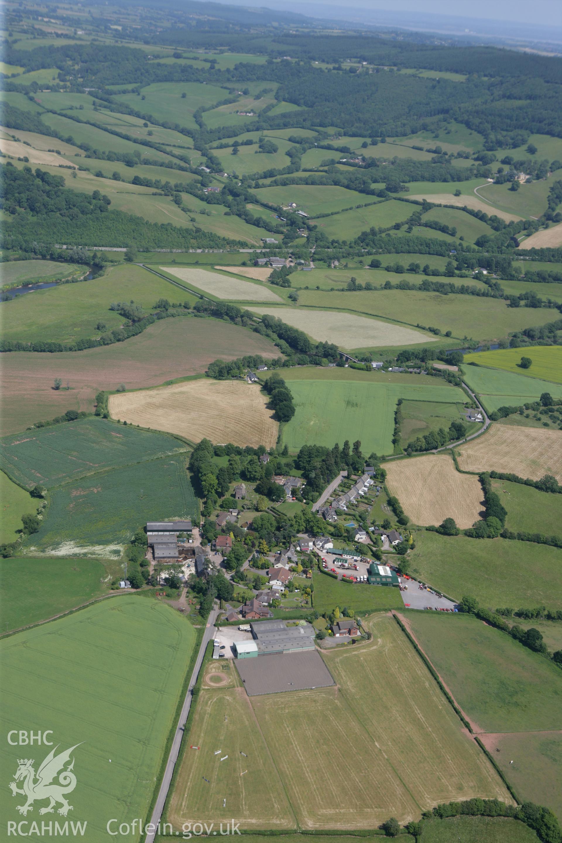 RCAHMW colour oblique photograph of Tredunnock village. Taken by Toby Driver on 21/06/2010.