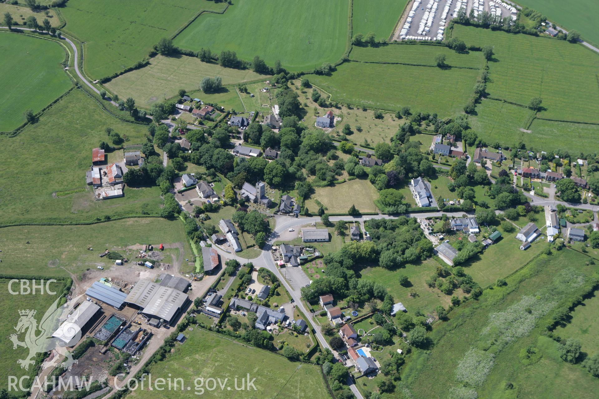 RCAHMW colour oblique photograph of Redwick village. Taken by Toby Driver on 21/06/2010.