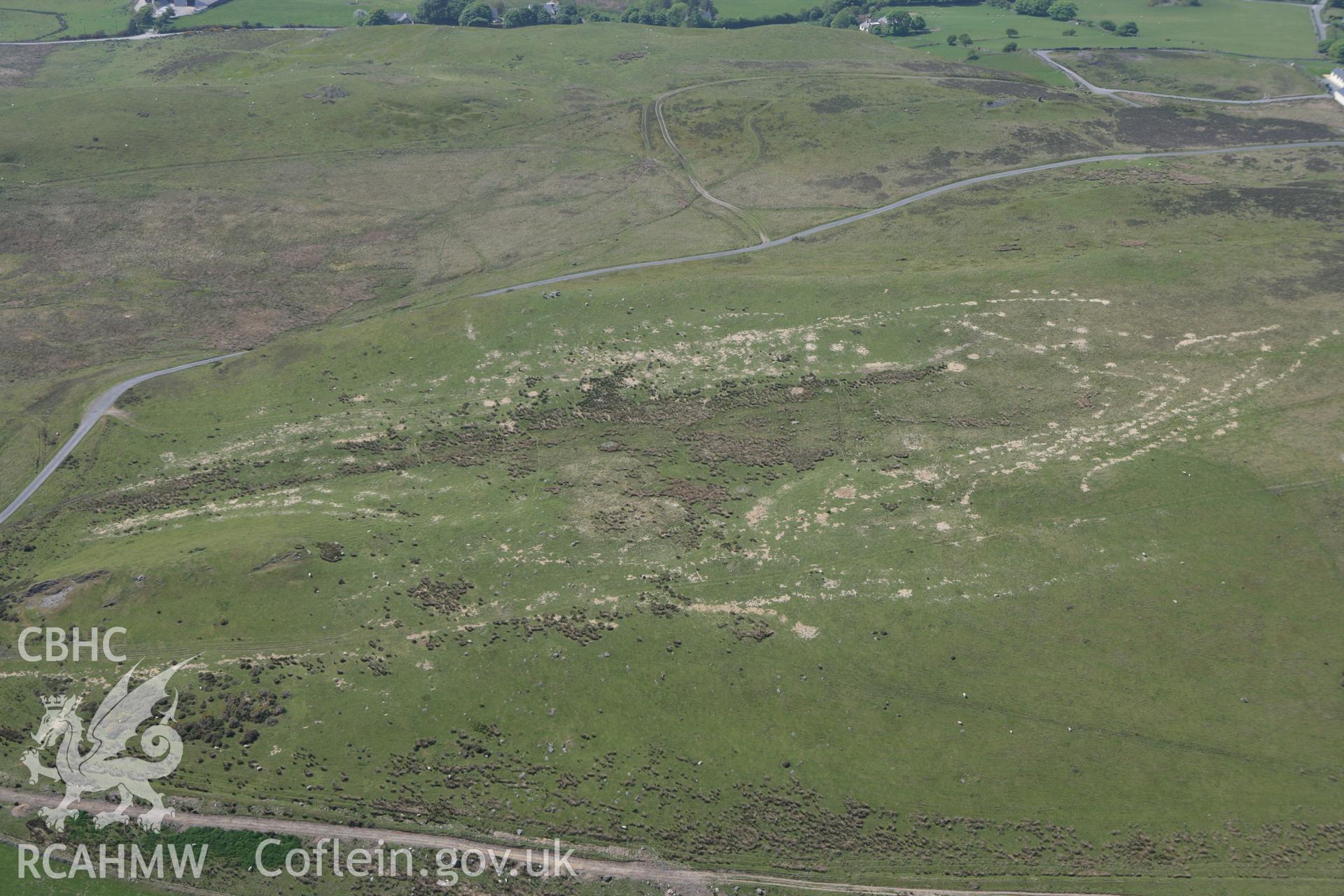 RCAHMW colour oblique photograph of Hafod Eithel cairn cemetery. Taken by Toby Driver on 25/05/2010.