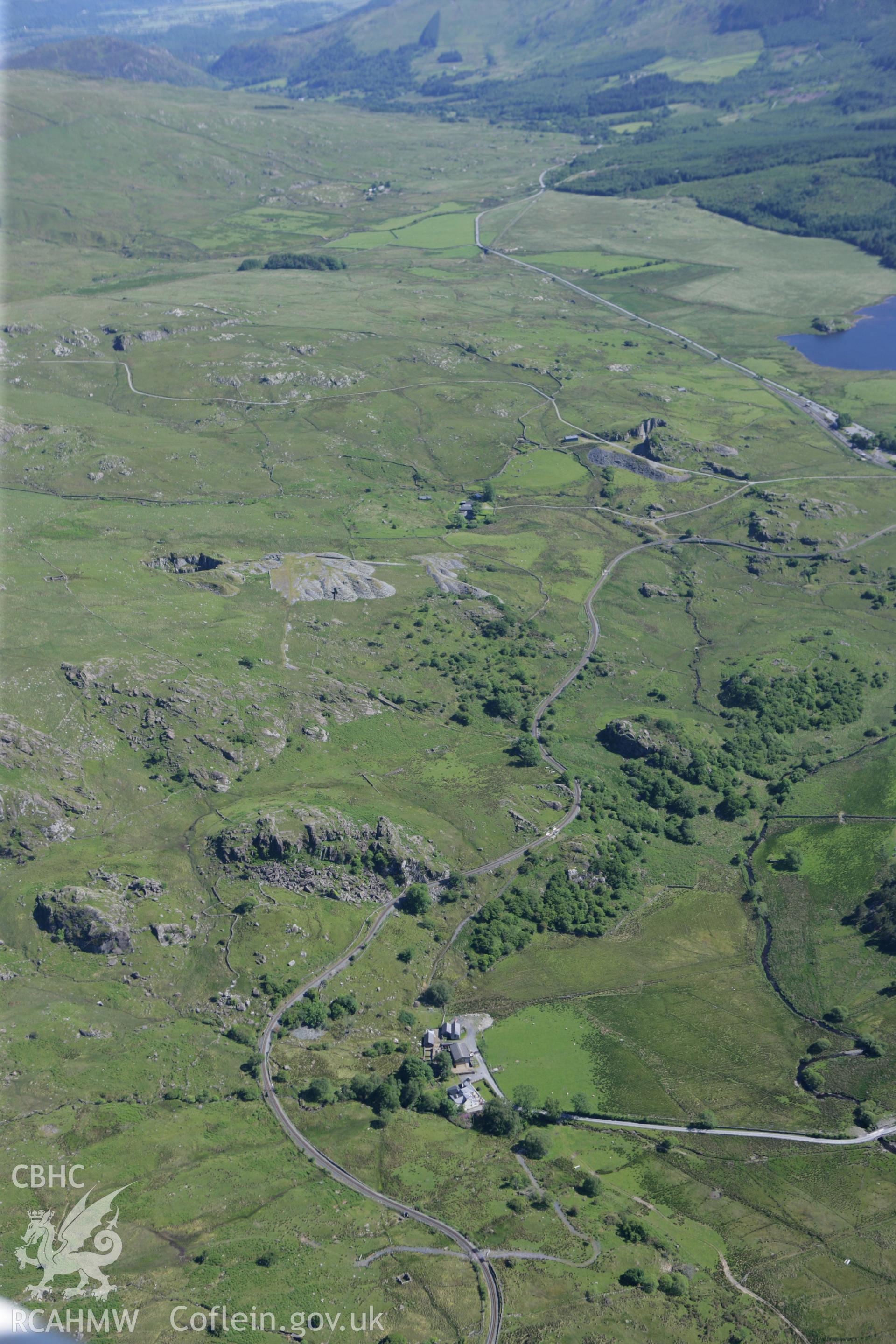 RCAHMW colour oblique photograph of Rhos Clogwyn Slate Quarry. Taken by Toby Driver on 16/06/2010.