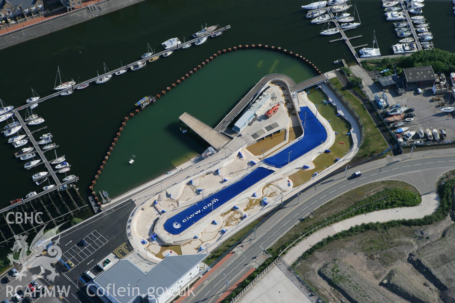 RCAHMW colour oblique photograph of Cardiff International White Water Centre. Taken by Toby Driver on 24/05/2010.