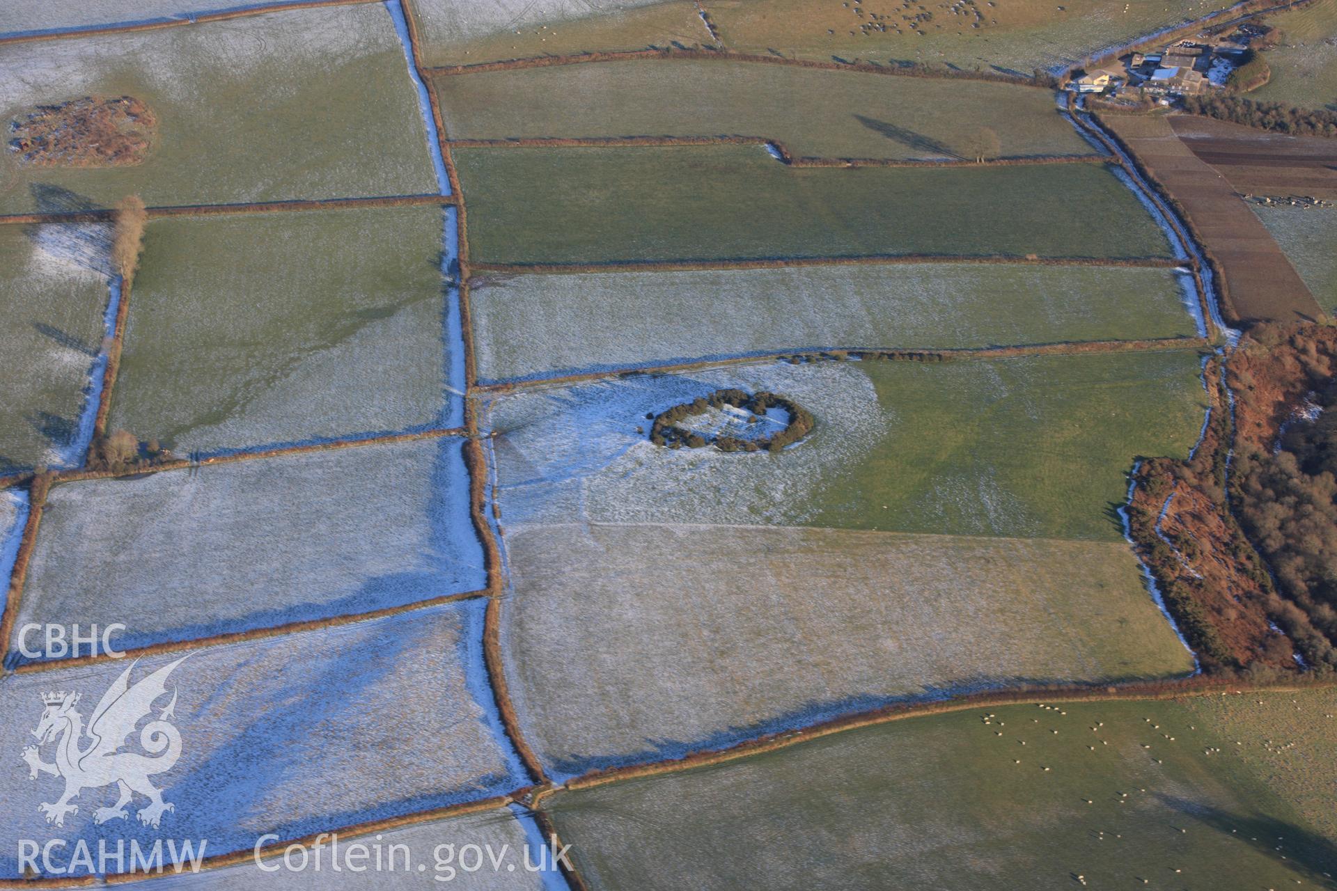 RCAHMW colour oblique photograph of West Ford Rings. Taken by Toby Driver on 01/12/2010.