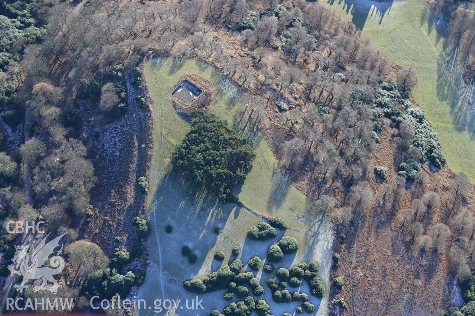 RCAHMW colour oblique photograph of Mynydd-y-Castell Camp. Taken by Toby Driver on 08/12/2010.