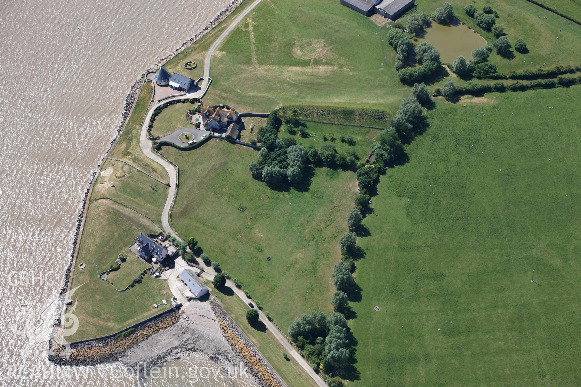 RCAHMW colour oblique photograph of Goldcliff Priory (Priory of St Mary Magdalene, Benedictine). Taken by Toby Driver on 21/06/2010.