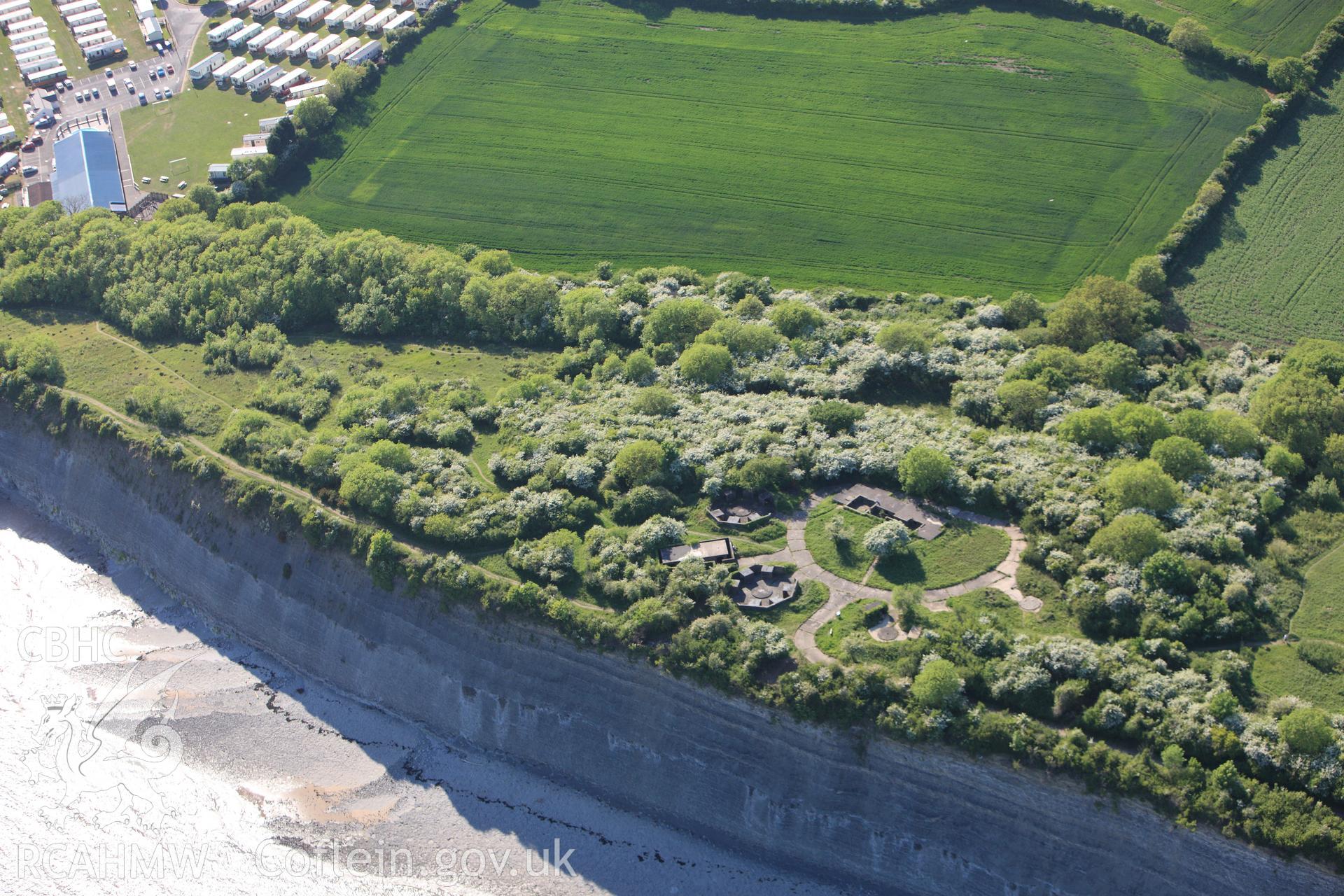 RCAHMW colour oblique photograph of Lavernock Point Fortified Battery. Taken by Toby Driver on 24/05/2010.