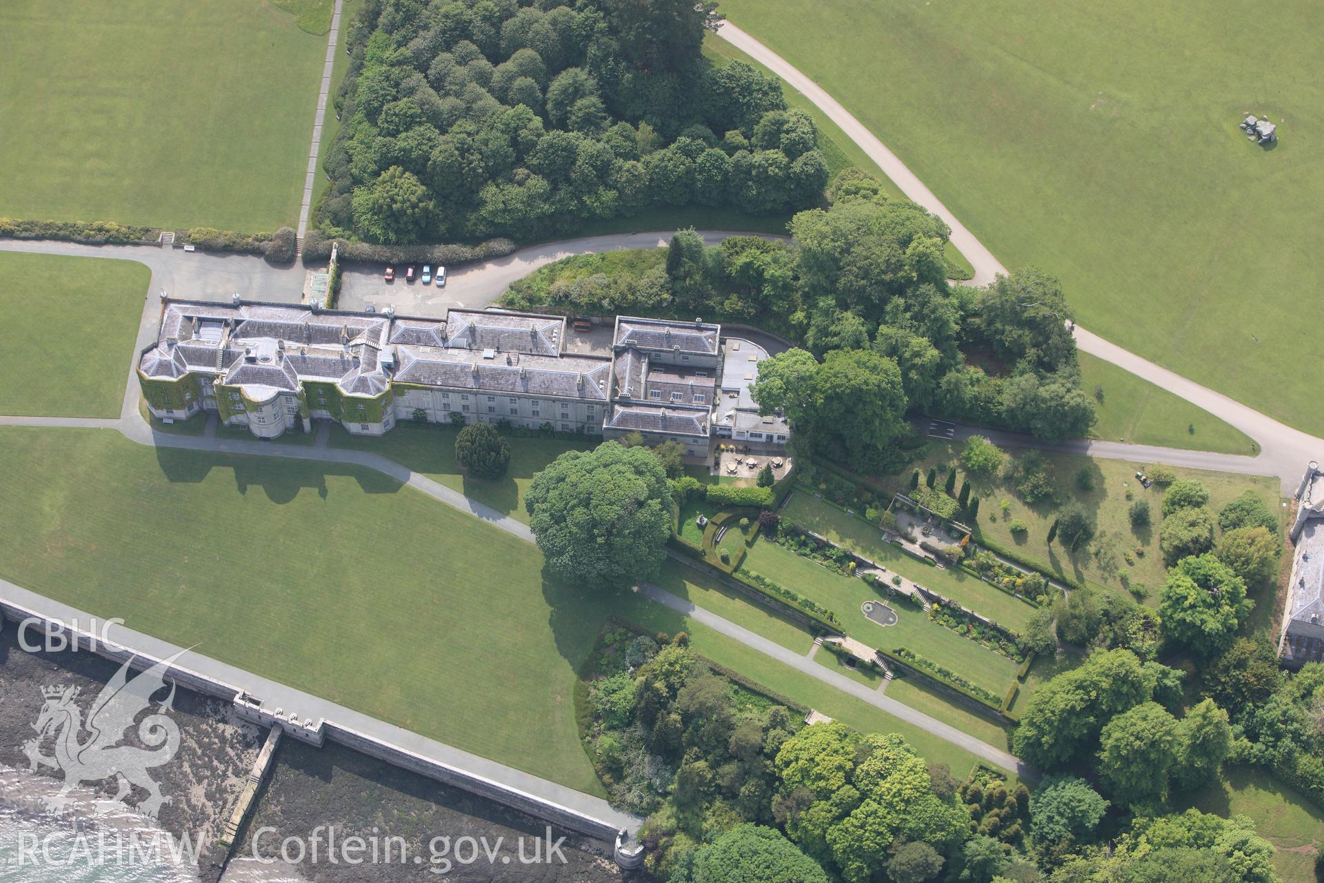 RCAHMW colour oblique photograph of Plas Newydd house. Taken by Toby Driver on 10/06/2010.