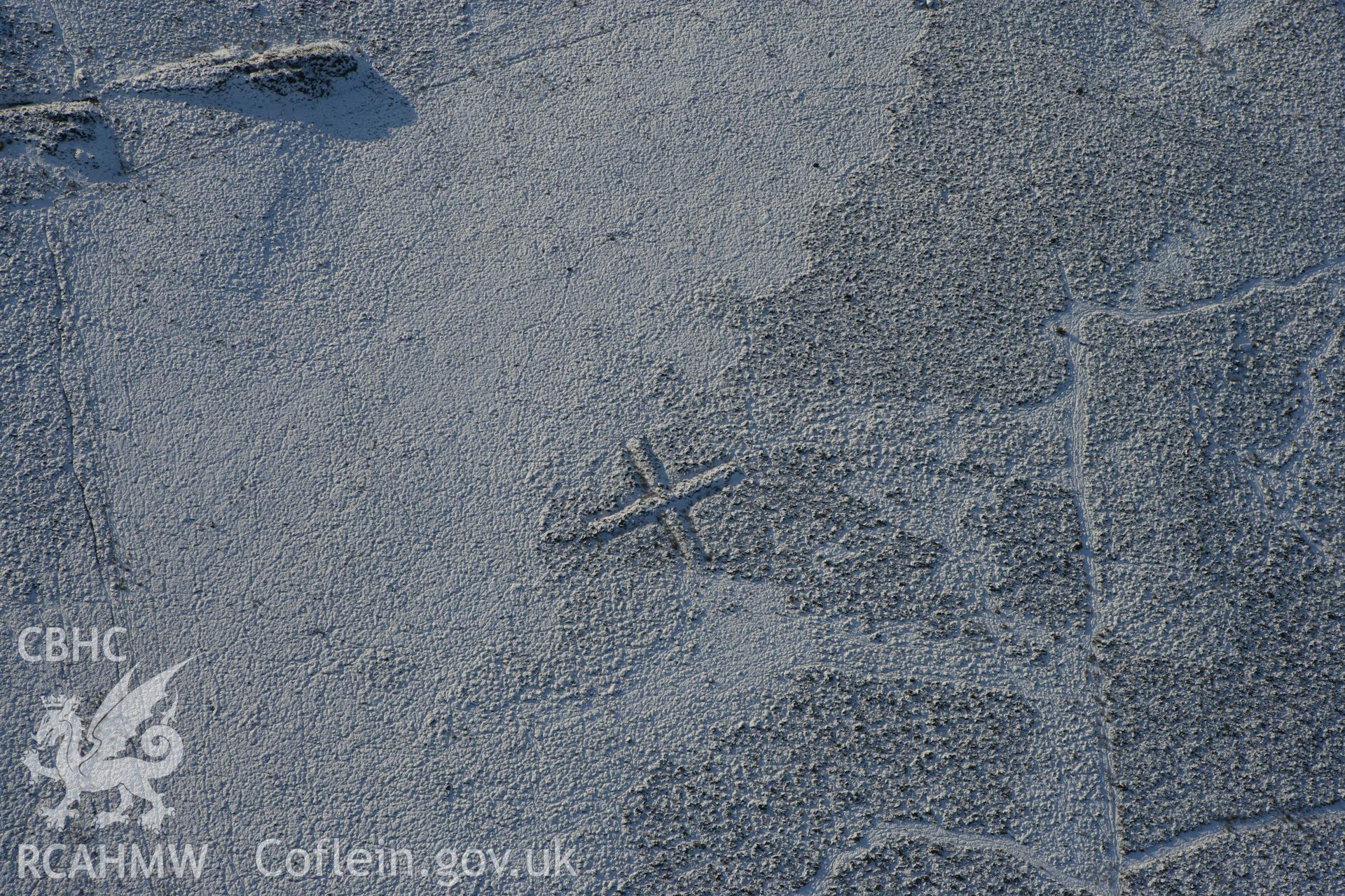 RCAHMW colour oblique photograph of Foel Drych with pillow mound. Taken by Toby Driver on 01/12/2010.