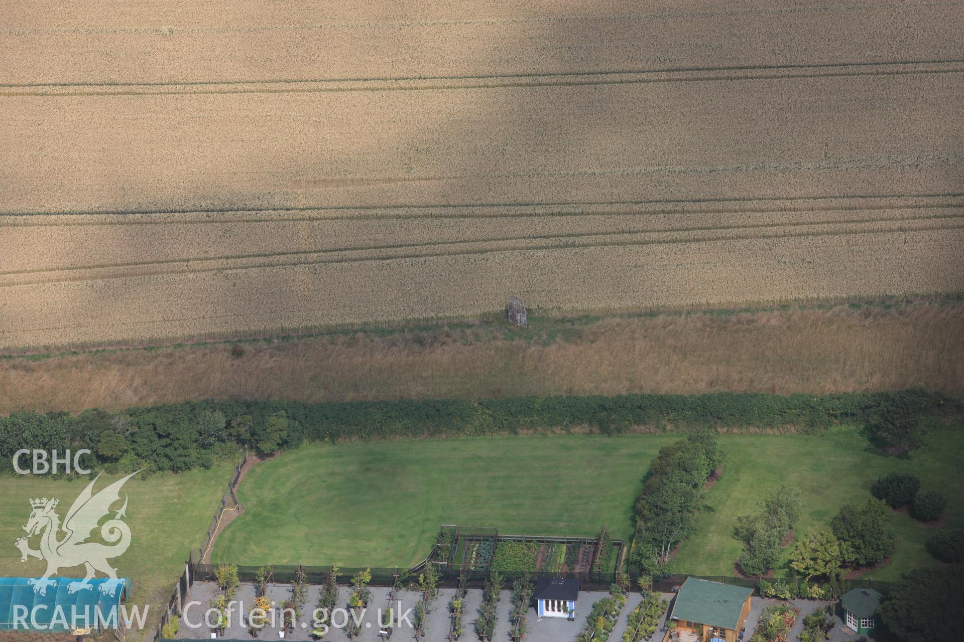 RCAHMW colour oblique photograph of Longestone, Mabesgate,St Ishmaels. Taken by Toby Driver on 23/07/2010.