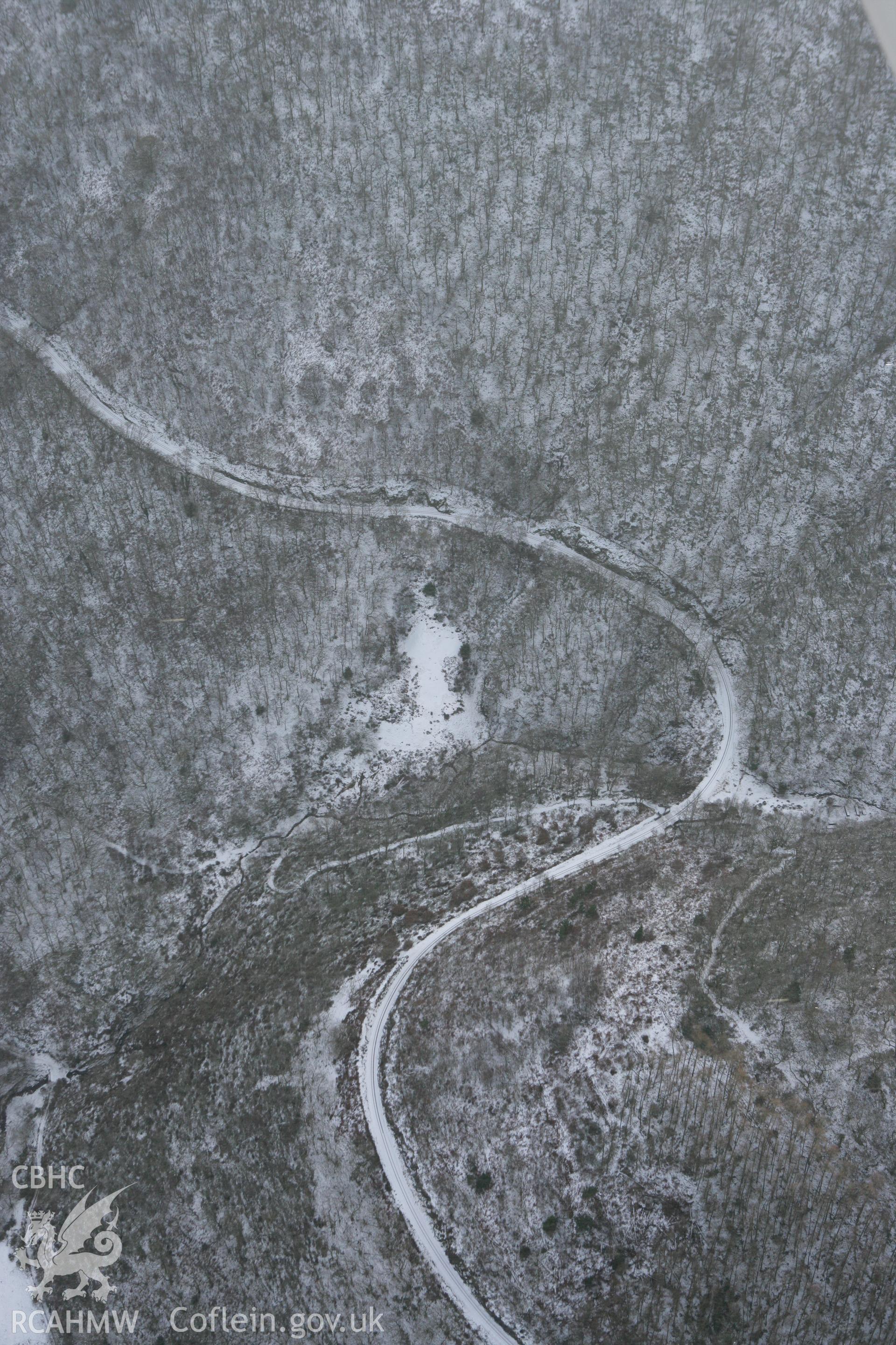 RCAHMW colour oblique photograph of Vale of Rheidol railway, near Allt ddu. Taken by Toby Driver on 02/12/2010.