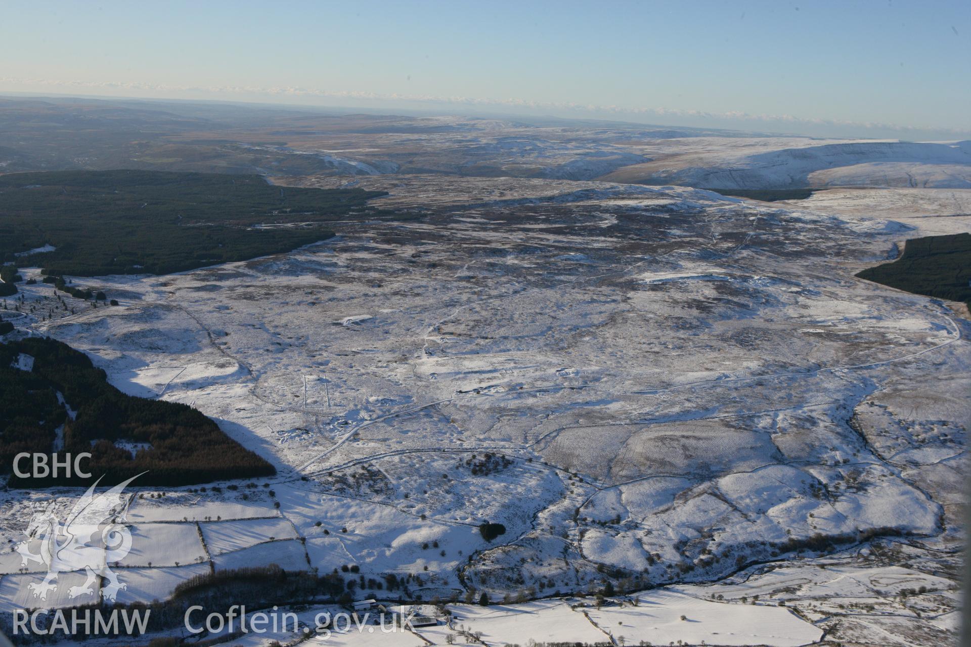 RCAHMW colour oblique photograph of Pant Mawr pillow mounds. Taken by Toby Driver on 08/12/2010.