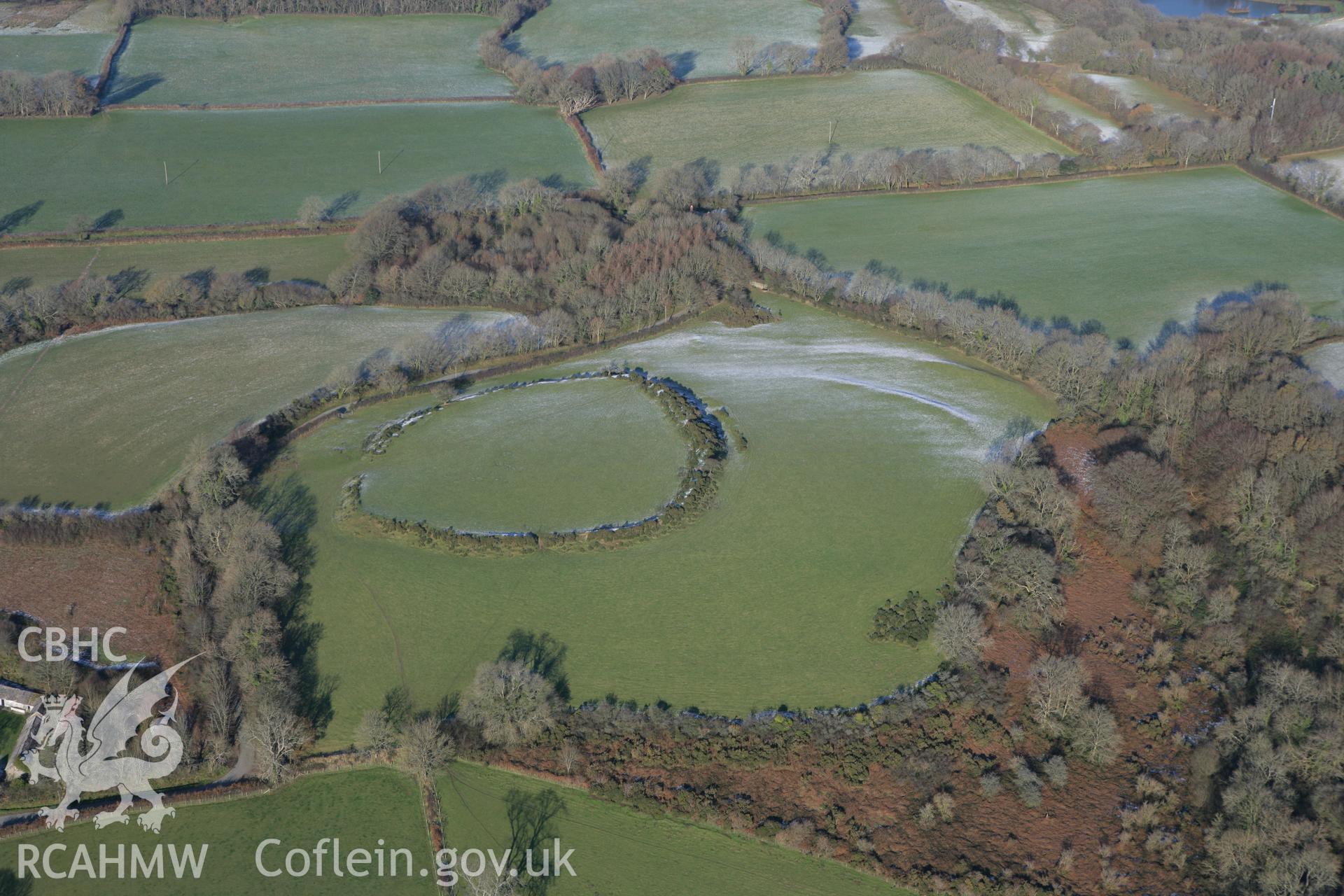 RCAHMW colour oblique photograph of Caerau Gaer. Taken by Toby Driver on 01/12/2010.