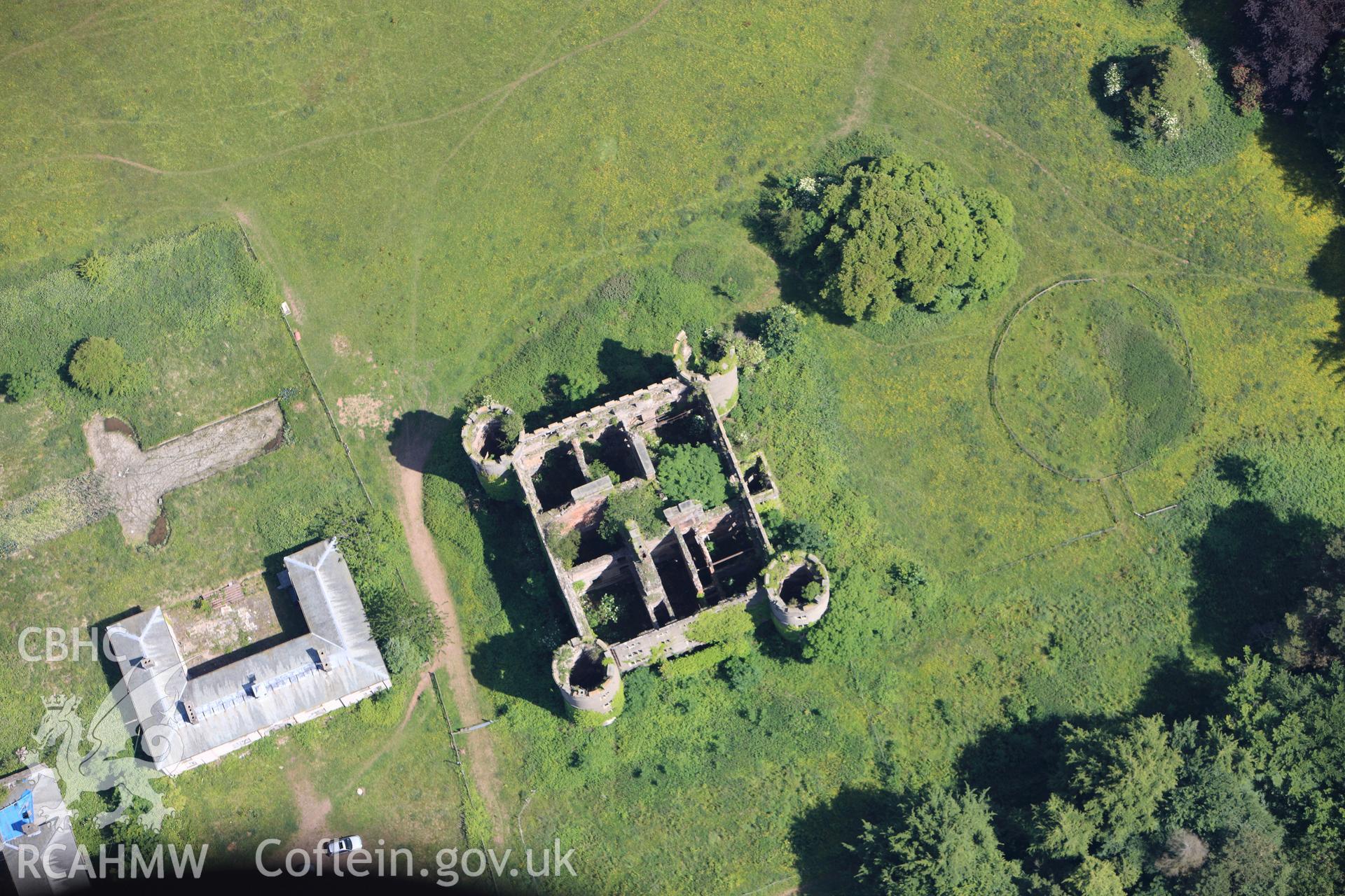 RCAHMW colour oblique photograph of Ruperra Castle. Taken by Toby Driver on 21/06/2010.