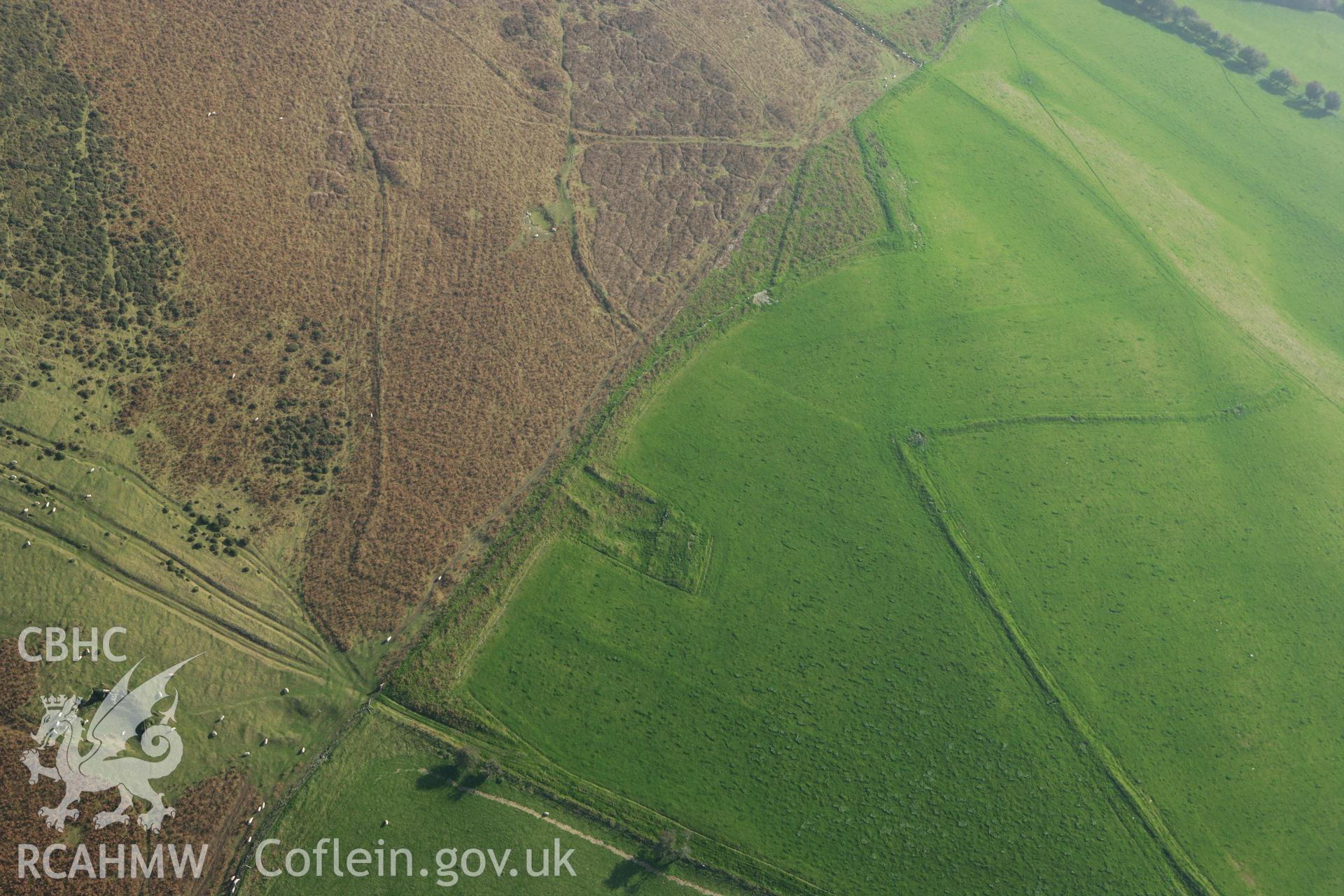 RCAHMW colour oblique photograph of Cefn Wylfre Deserted Rural Settlement. Taken by Toby Driver on 13/10/2010.
