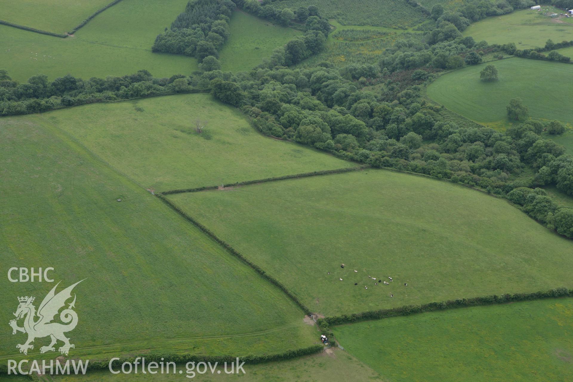 RCAHMW colour oblique photograph of Merryborough Moated Site. Taken by Toby Driver on 11/06/2010.