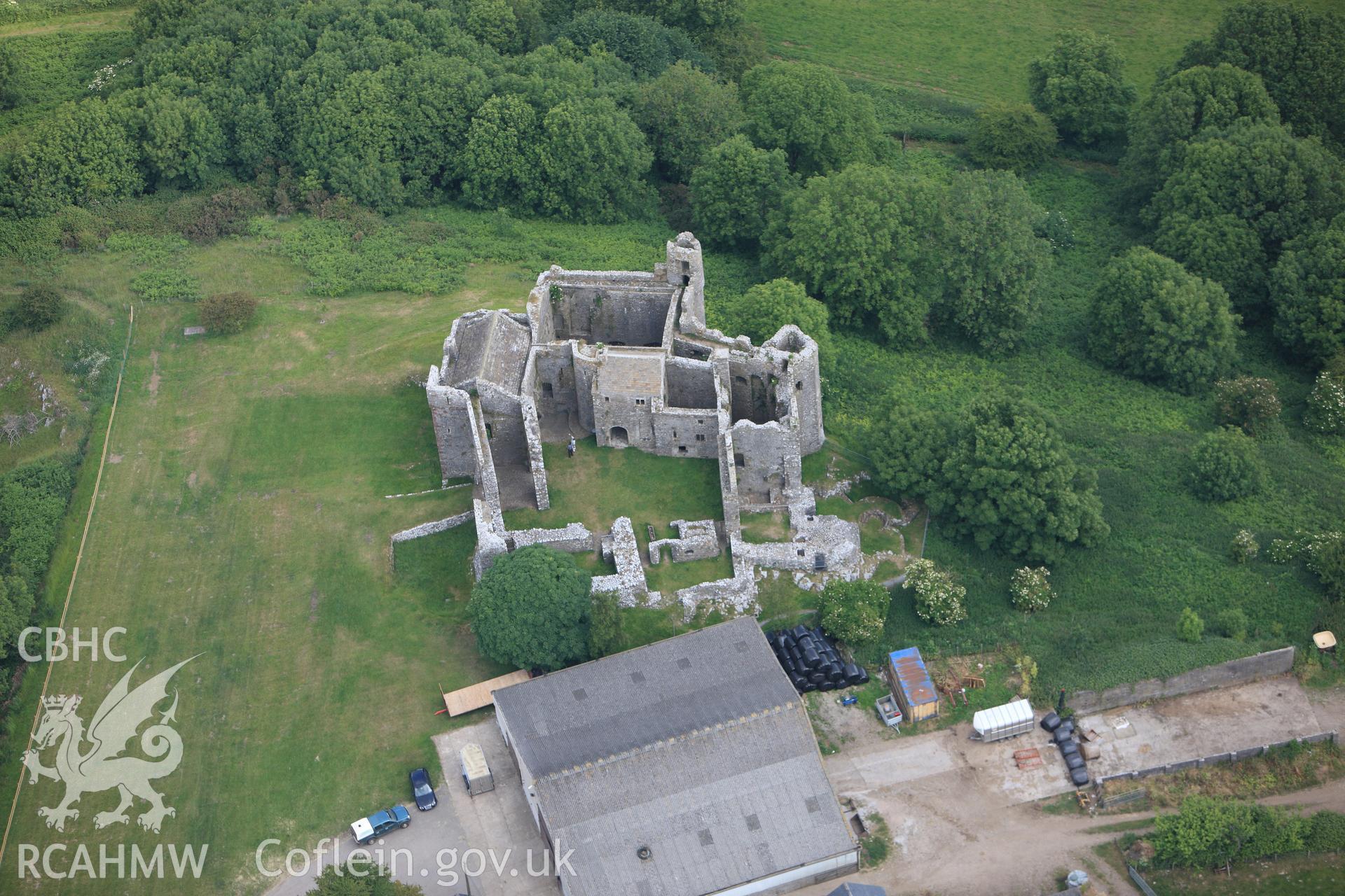 RCAHMW colour oblique photograph of Weobley Castle. Taken by Toby Driver on 22/06/2010.