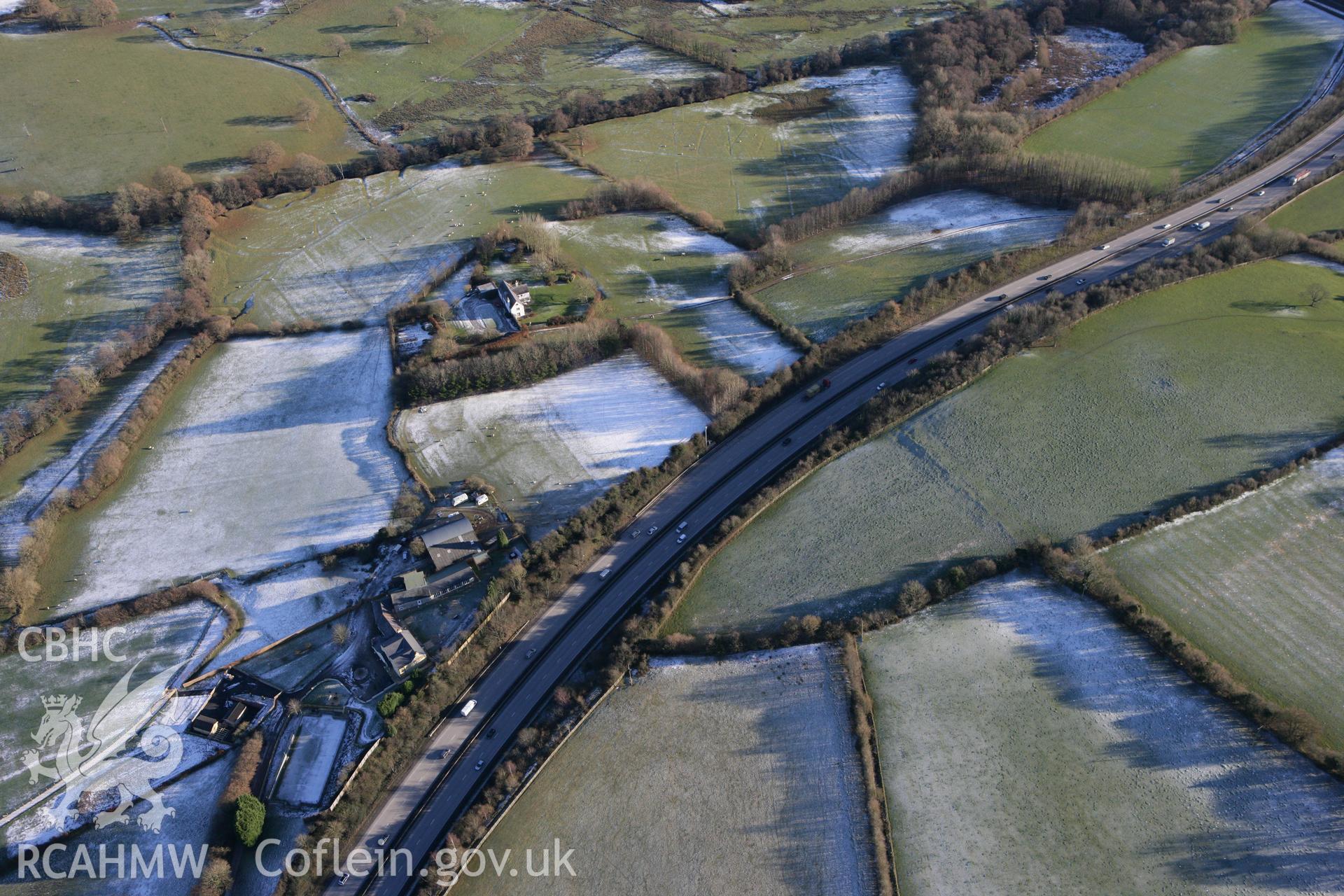 RCAHMW colour oblique photograph of St-y-Nyll barrow. Taken by Toby Driver on 08/12/2010.