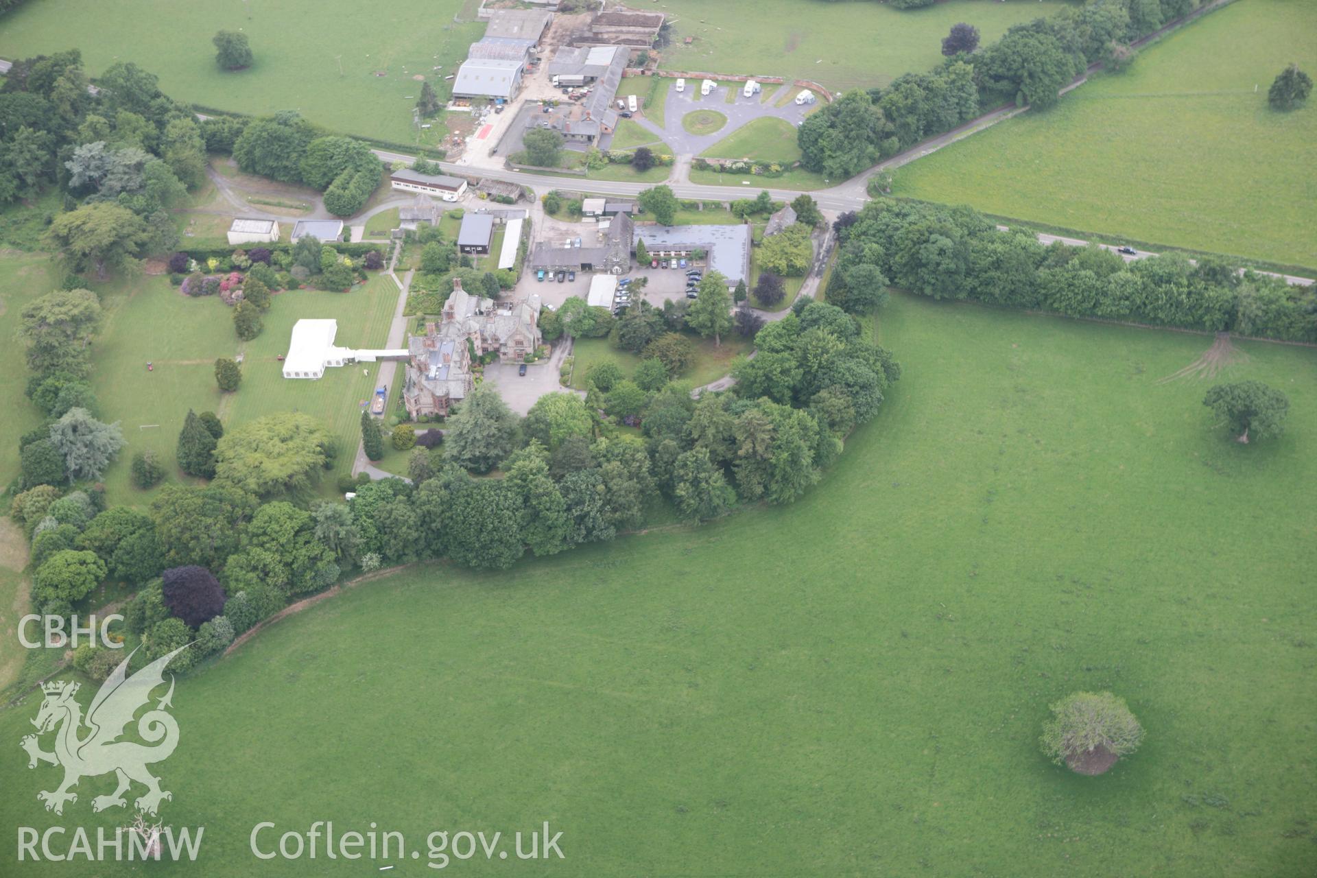 RCAHMW colour oblique photograph of Caerhun Hall. Taken by Toby Driver on 10/06/2010.