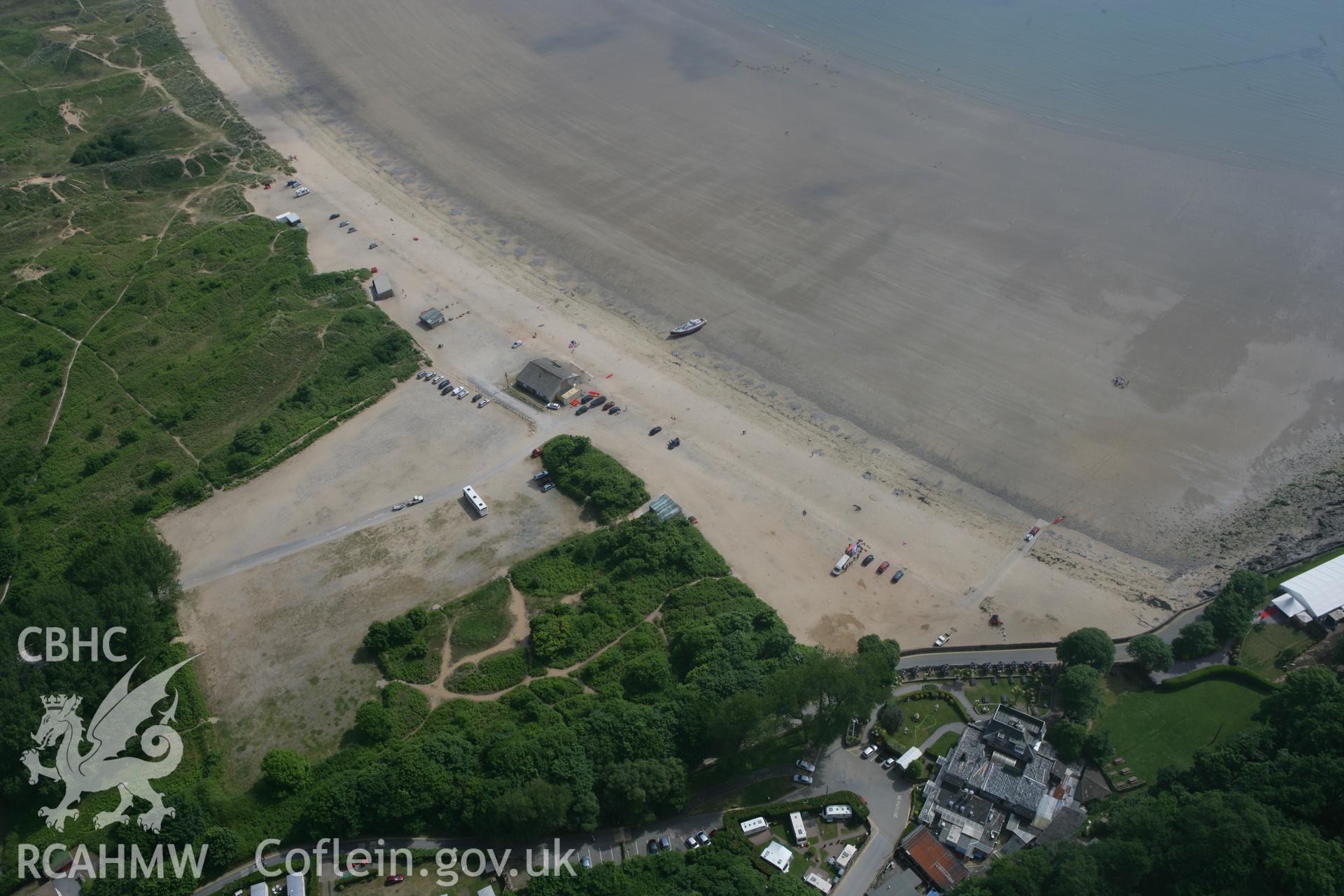 RCAHMW colour oblique photograph of Oxwich Bay, Gower. Taken by Toby Driver on 22/06/2010.