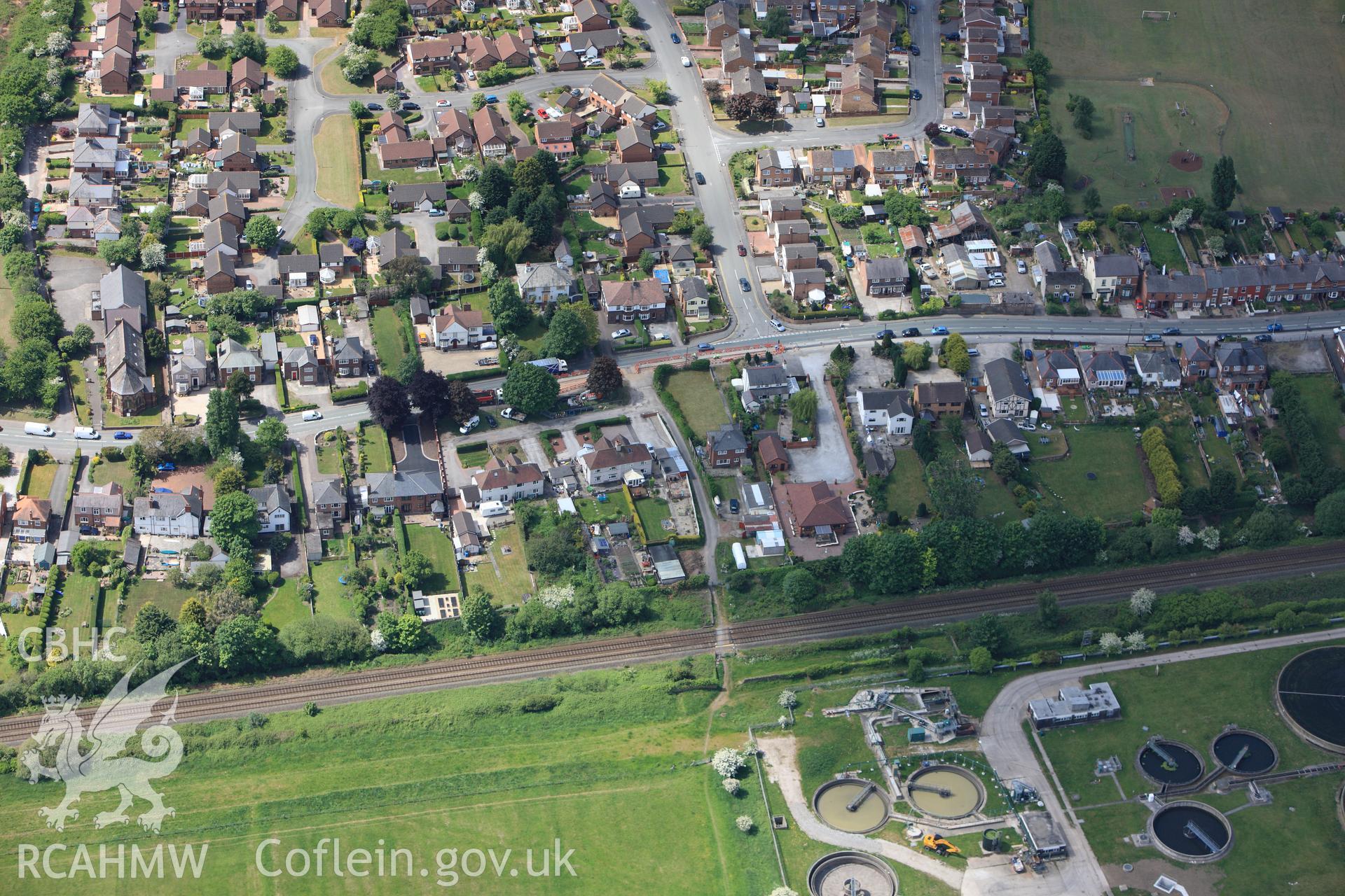 RCAHMW colour oblique photograph of Roman site, Pentre Farm, Flint. Taken by Toby Driver on 27/05/2010.